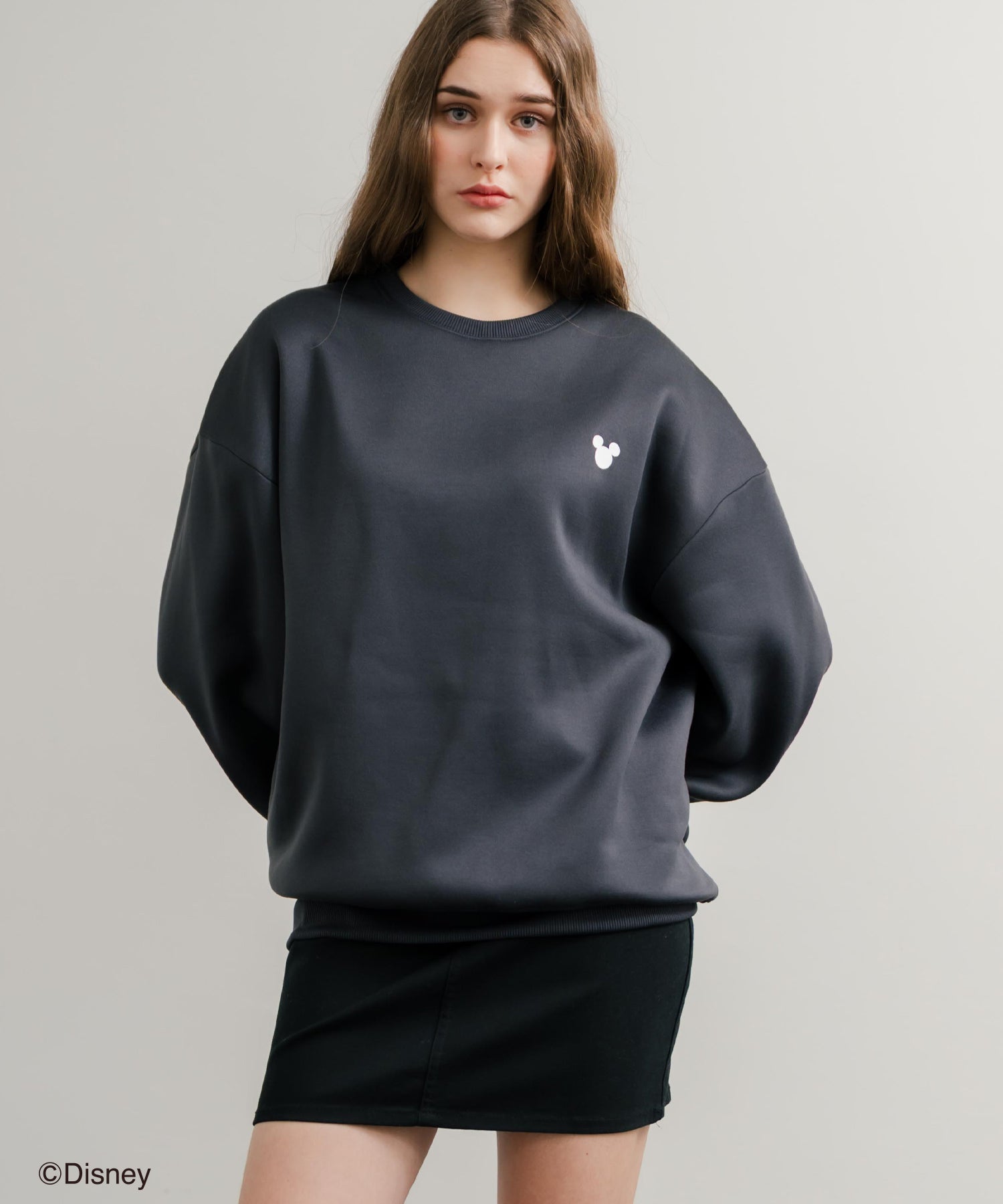 ロッキーモンロー Rocky Monroe DISNEY ディズニー ミッキーマウス スウェット トレーナー レディース メンズ 裏起毛 プリント キャラクター オーバーサイズ リラックス 14939 (B.D/グリーン) B.D/グリーン