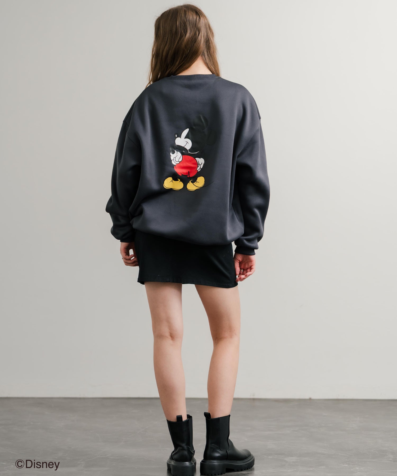 ロッキーモンロー Rocky Monroe DISNEY ディズニー ミッキーマウス スウェット トレーナー レディース メンズ 裏起毛 プリント キャラクター オーバーサイズ リラックス 14939 (B.D/グリーン) B.D/グリーン