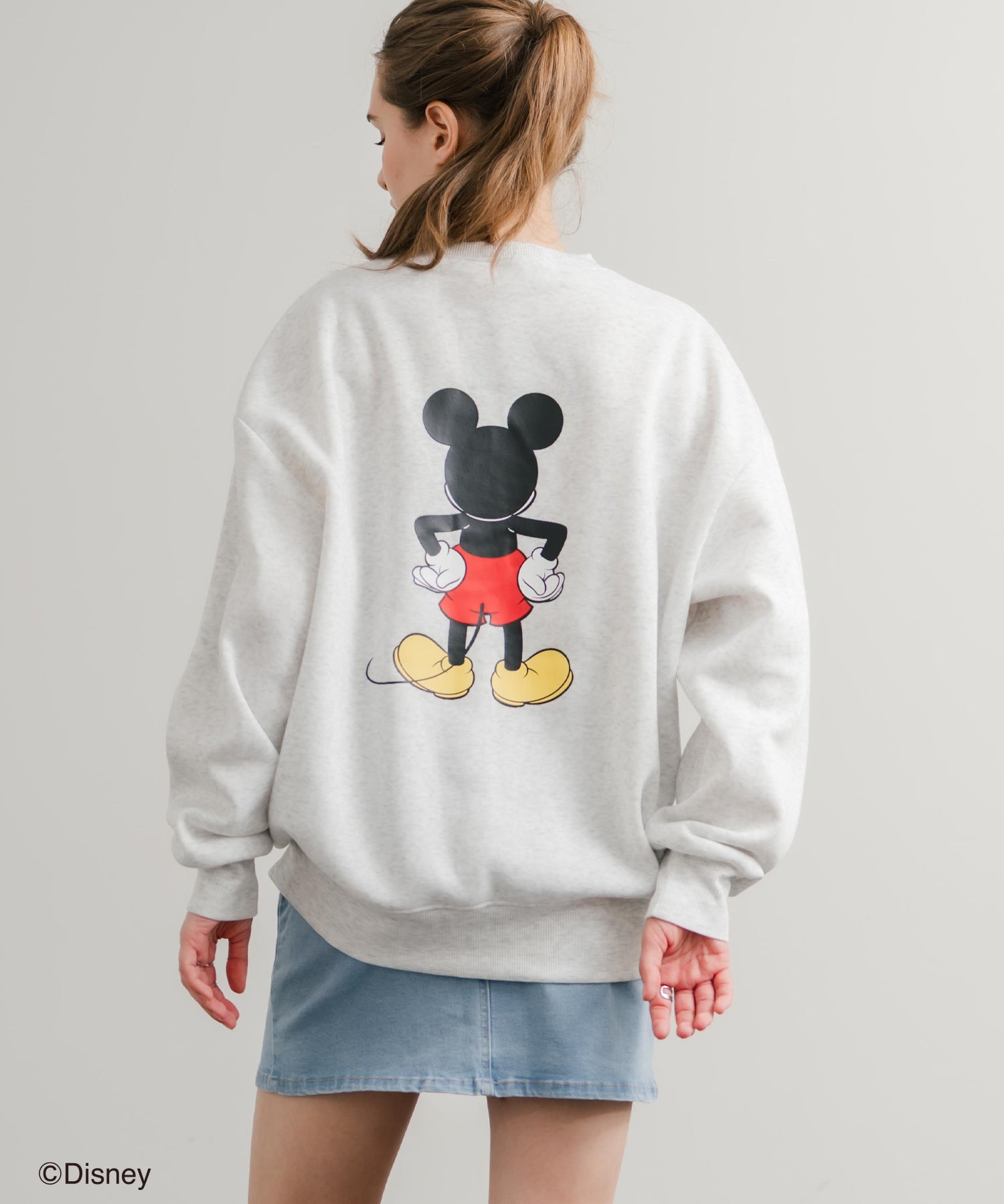 ロッキーモンロー Rocky Monroe DISNEY ディズニー ミッキーマウス スウェット トレーナー レディース メンズ 裏起毛 プリント キャラクター オーバーサイズ リラックス 14939 (B.D/グリーン) B.D/グリーン