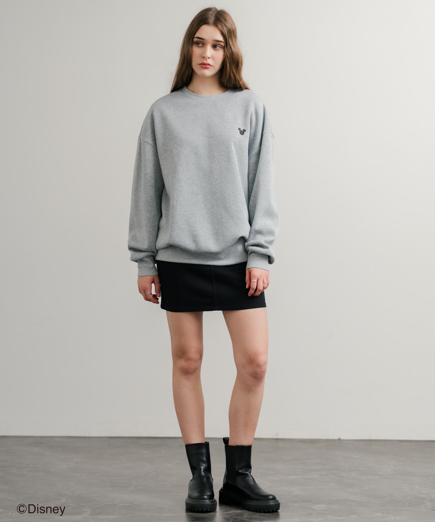 ロッキーモンロー Rocky Monroe DISNEY ディズニー ミッキーマウス スウェット トレーナー レディース メンズ 裏起毛 プリント キャラクター オーバーサイズ リラックス 14939 (B.D/グリーン) B.D/グリーン