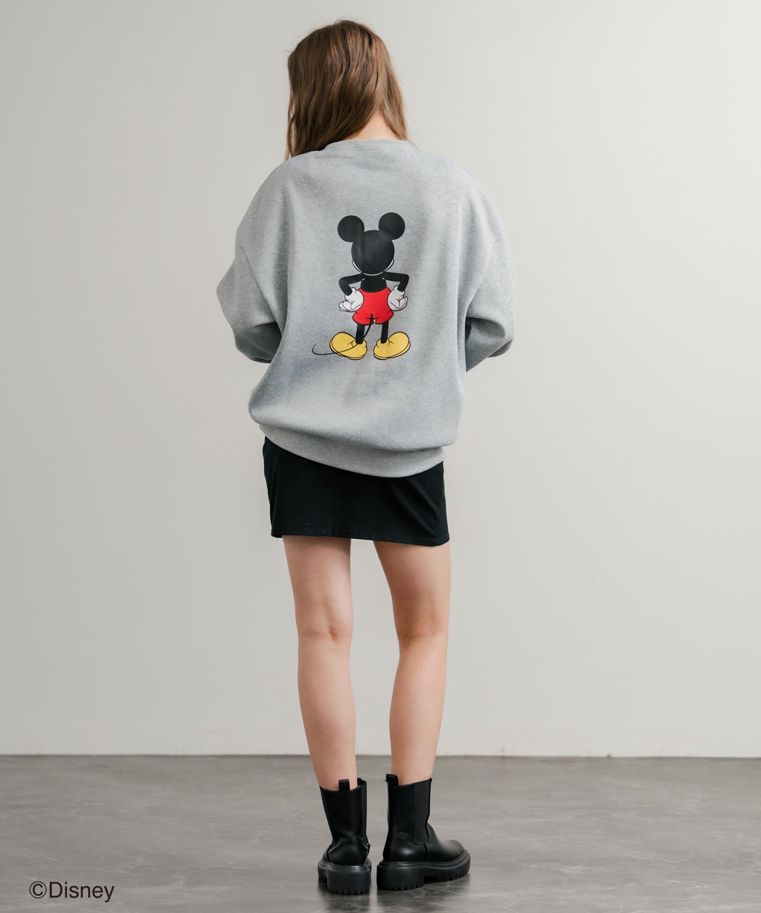 ロッキーモンロー Rocky Monroe DISNEY ディズニー ミッキーマウス スウェット トレーナー レディース メンズ 裏起毛 プリント キャラクター オーバーサイズ リラックス 14939 (B.D/グリーン) B.D/グリーン