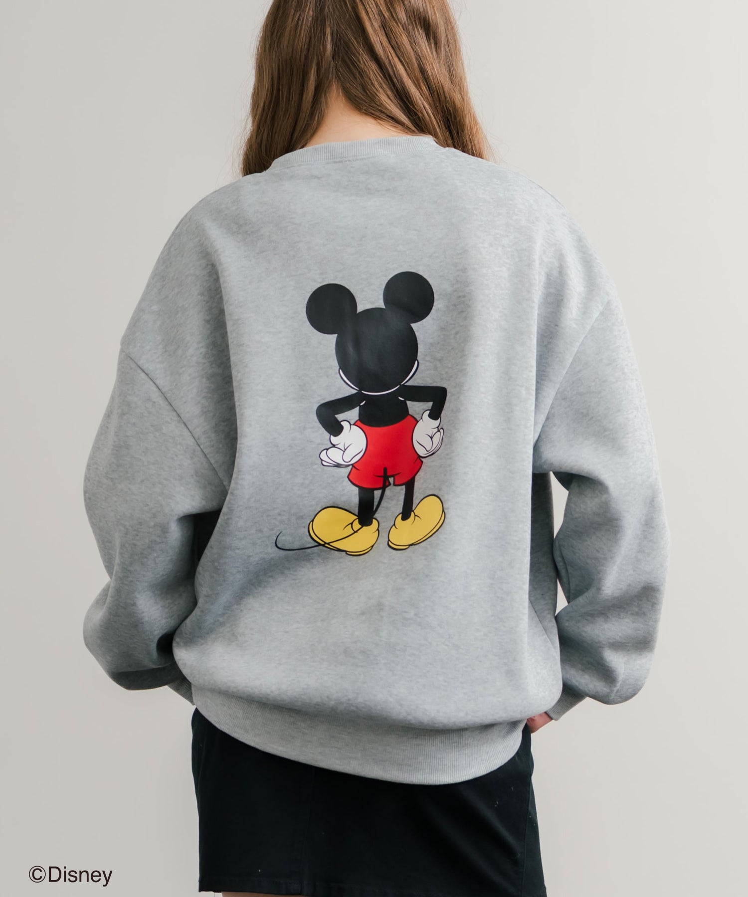 ロッキーモンロー Rocky Monroe DISNEY ディズニー ミッキーマウス スウェット トレーナー レディース メンズ 裏起毛 プリント キャラクター オーバーサイズ リラックス 14939 (D.M/グレー) D.M/グレー