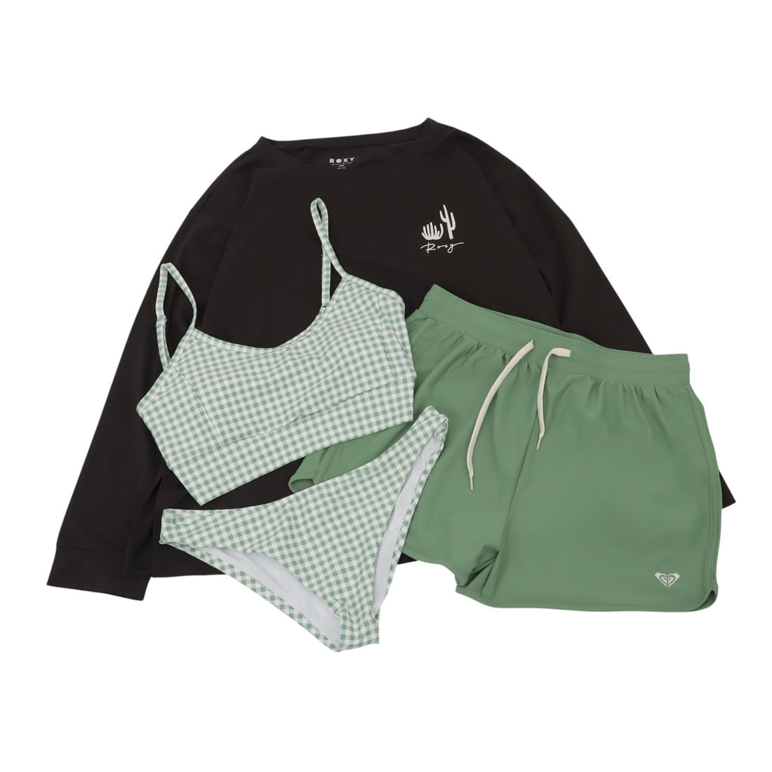 ロキシー ROXY PICNIC GINGHAM (グリーン) グリーン