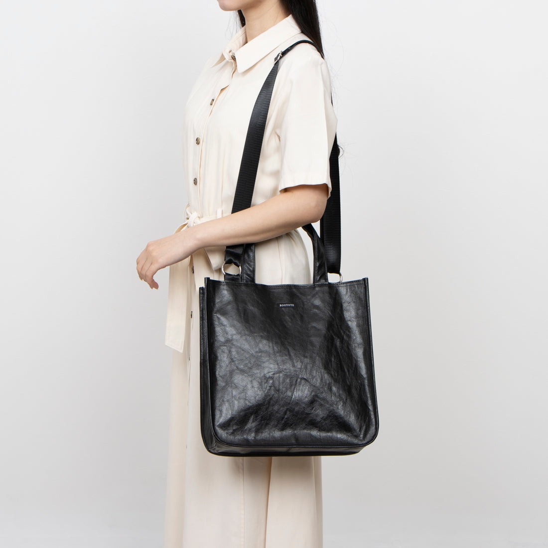 ルートート ROOTOTE ショルダー付 A4 トートバッグ レディース 斜め掛け 軽量 EU.スクエア.メタリック-A 1032 (01 シルバー) 01 シルバー
