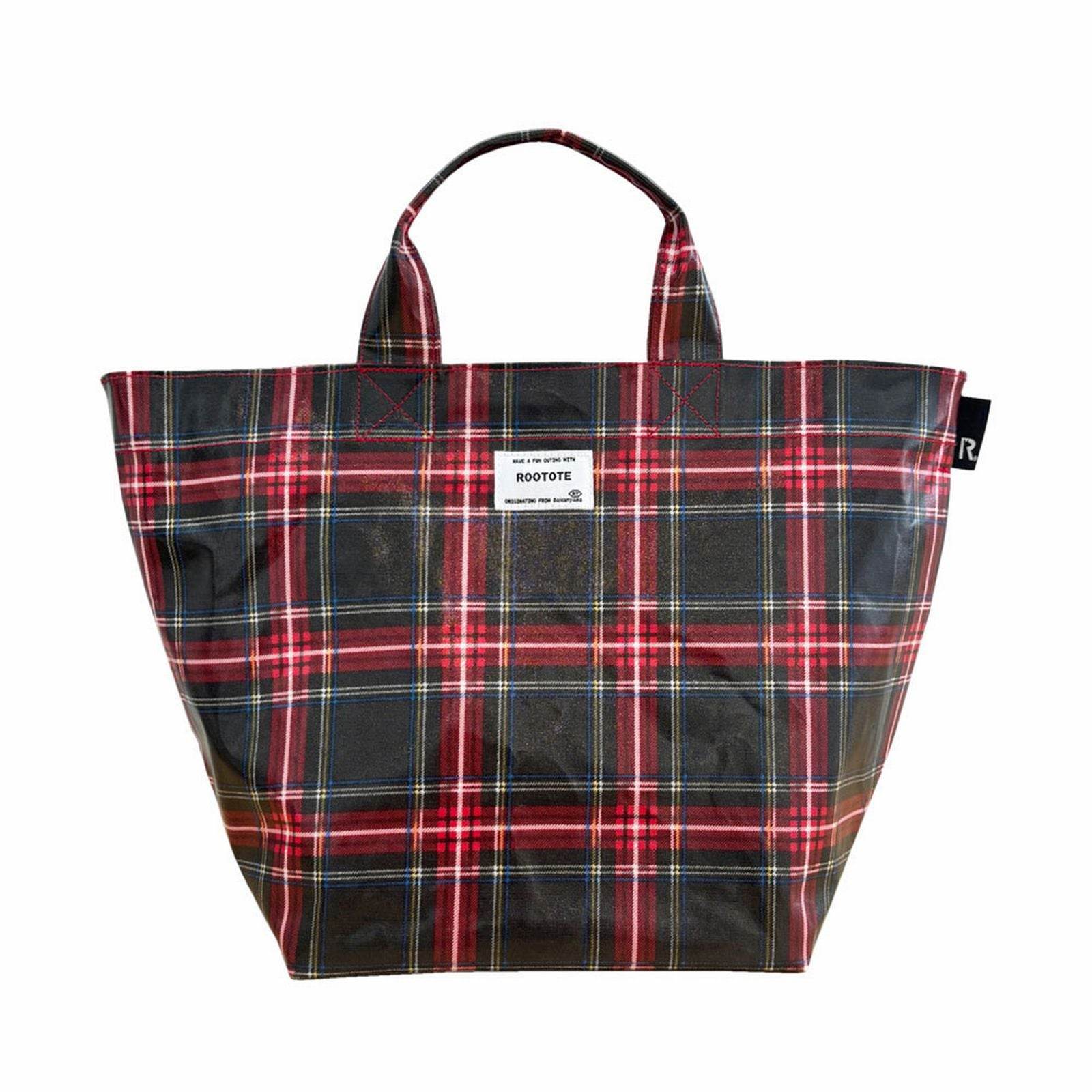 ルートート ROOTOTE トートバッグ レディース ヨコ型 表ラミネート加工 自立 EU デリ ラミネート-T 3608 (02 チェック・レッド) 02 チェック・レッド