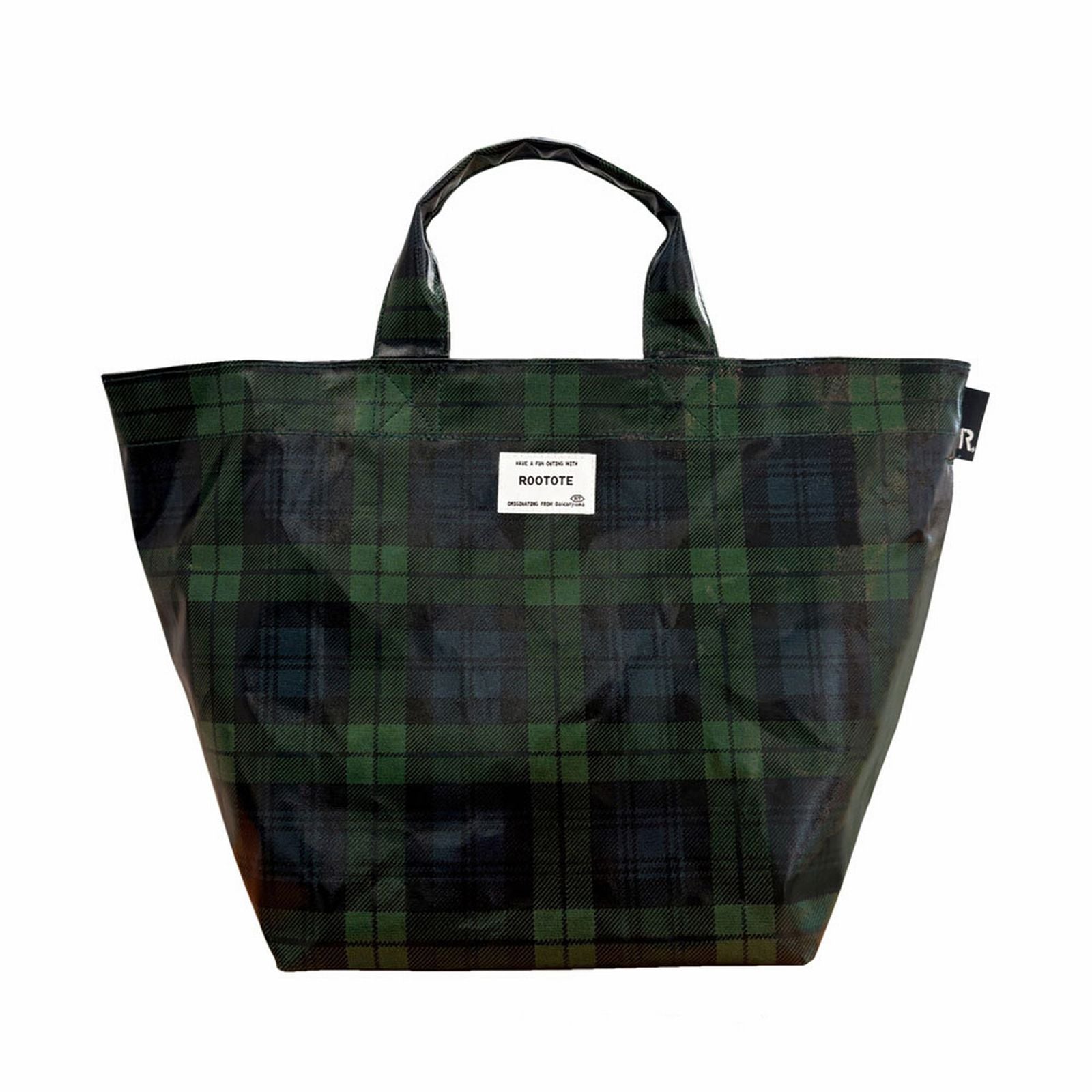 ルートート ROOTOTE トートバッグ レディース ヨコ型 表ラミネート加工 自立 EU デリ ラミネート-T 3608 (01 チェック・グリーン) 01 チェック・グリーン
