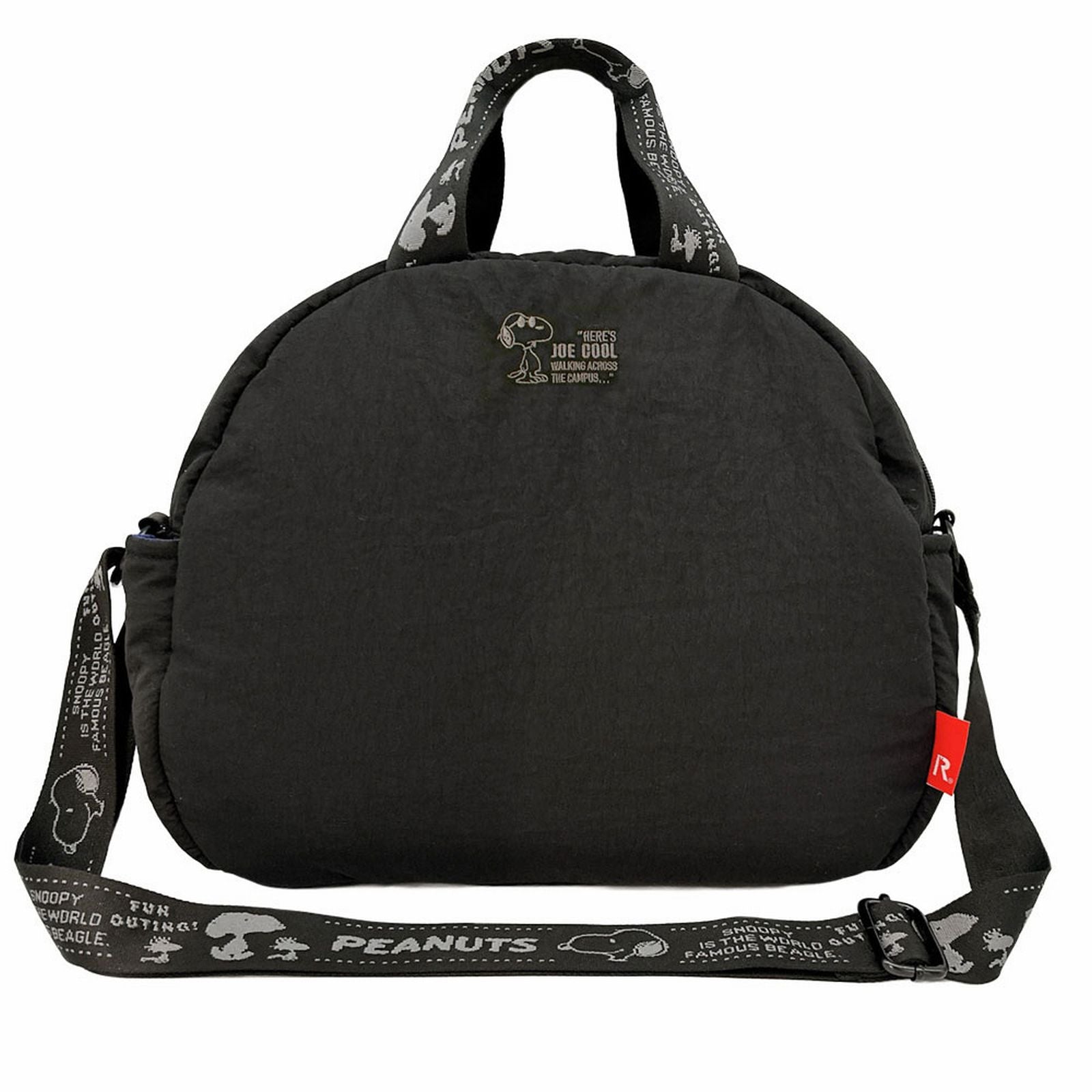 ルートート ROOTOTE トートバッグ レディース スヌーピー ショルダー付 小さめ ボストン ふわふわ 2Way 刺繍 IP ミディアム パデット ピーナッツ-0S 8454 (03 マットブラック) 03 マットブラック