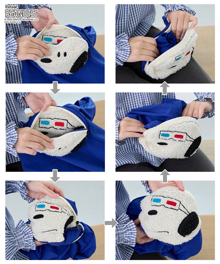 ルートート ROOTOTE トートバッグ レディース スヌーピー モチーフ 折りたたみ可能 ショルダー付 エコバッグ IP ルーショッパー ピーナッツ-0P 8458 (04 3D グラス) 04 3D グラス