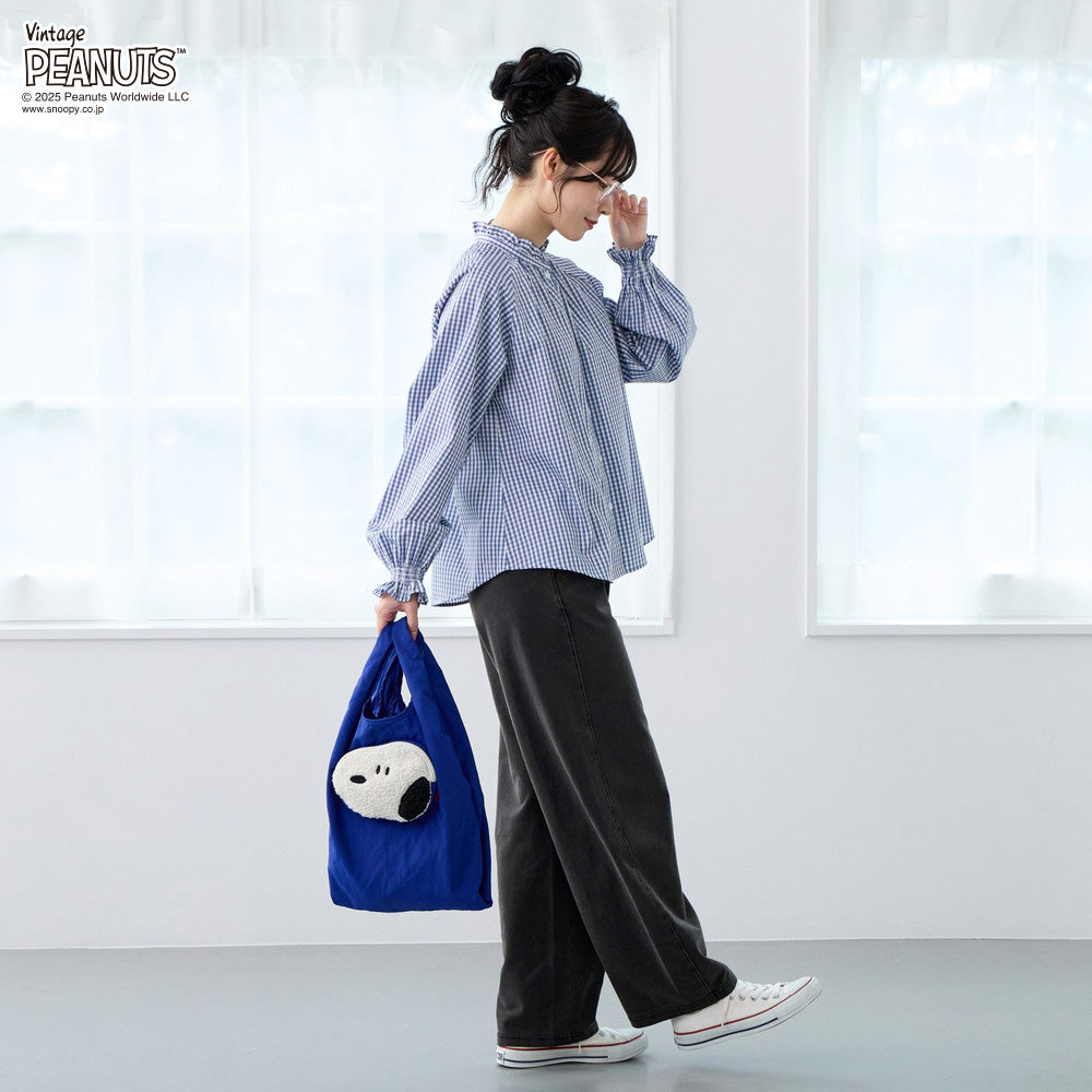 ルートート ROOTOTE トートバッグ レディース スヌーピー モチーフ 折りたたみ可能 ショルダー付 エコバッグ IP ルーショッパー ピーナッツ-0P 8458 (04 3D グラス) 04 3D グラス