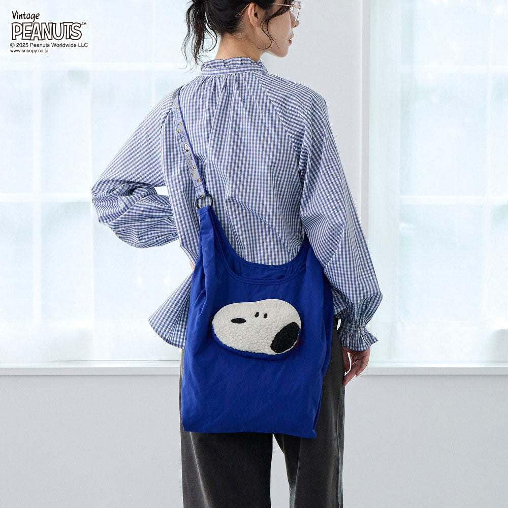 ルートート ROOTOTE トートバッグ レディース スヌーピー モチーフ 折りたたみ可能 ショルダー付 エコバッグ IP ルーショッパー ピーナッツ-0P 8458 (04 3D グラス) 04 3D グラス