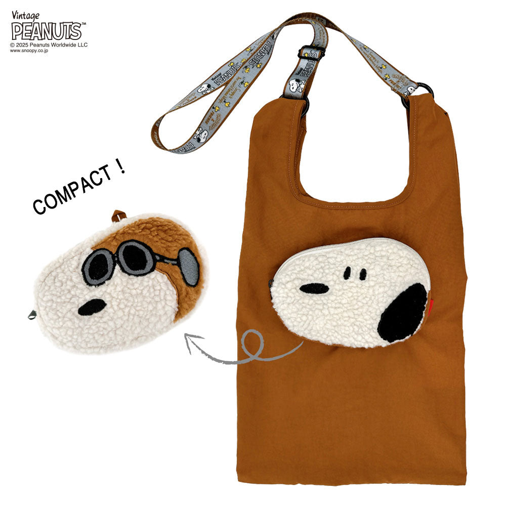 ルートート ROOTOTE トートバッグ レディース スヌーピー モチーフ 折りたたみ可能 ショルダー付 エコバッグ IP ルーショッパー ピーナッツ-0P 8458 (03 フライング・エース) 03 フライング・エース