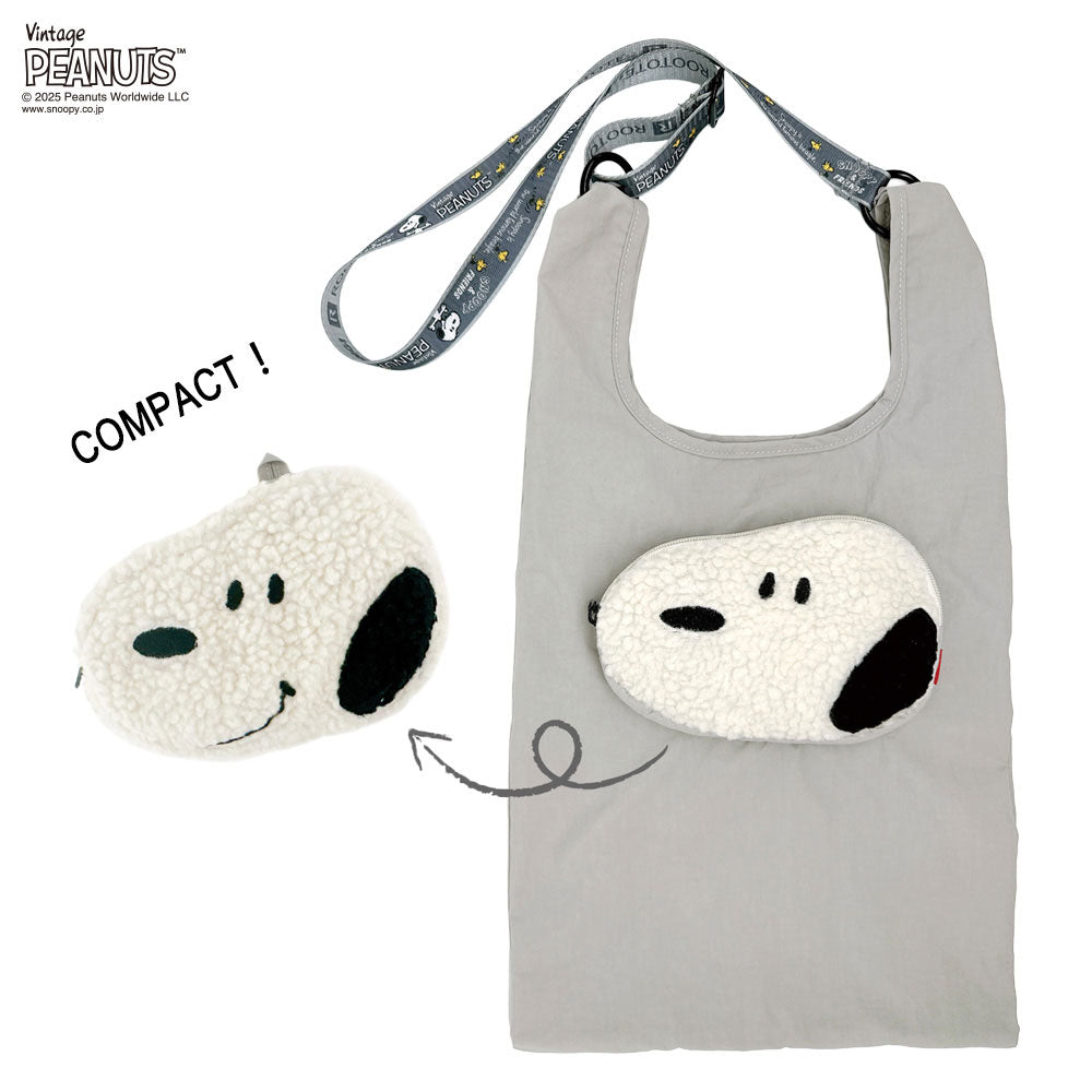 ルートート ROOTOTE トートバッグ レディース スヌーピー モチーフ 折りたたみ可能 ショルダー付 エコバッグ IP ルーショッパー ピーナッツ-0P 8458 (01 スマイル) 01 スマイル
