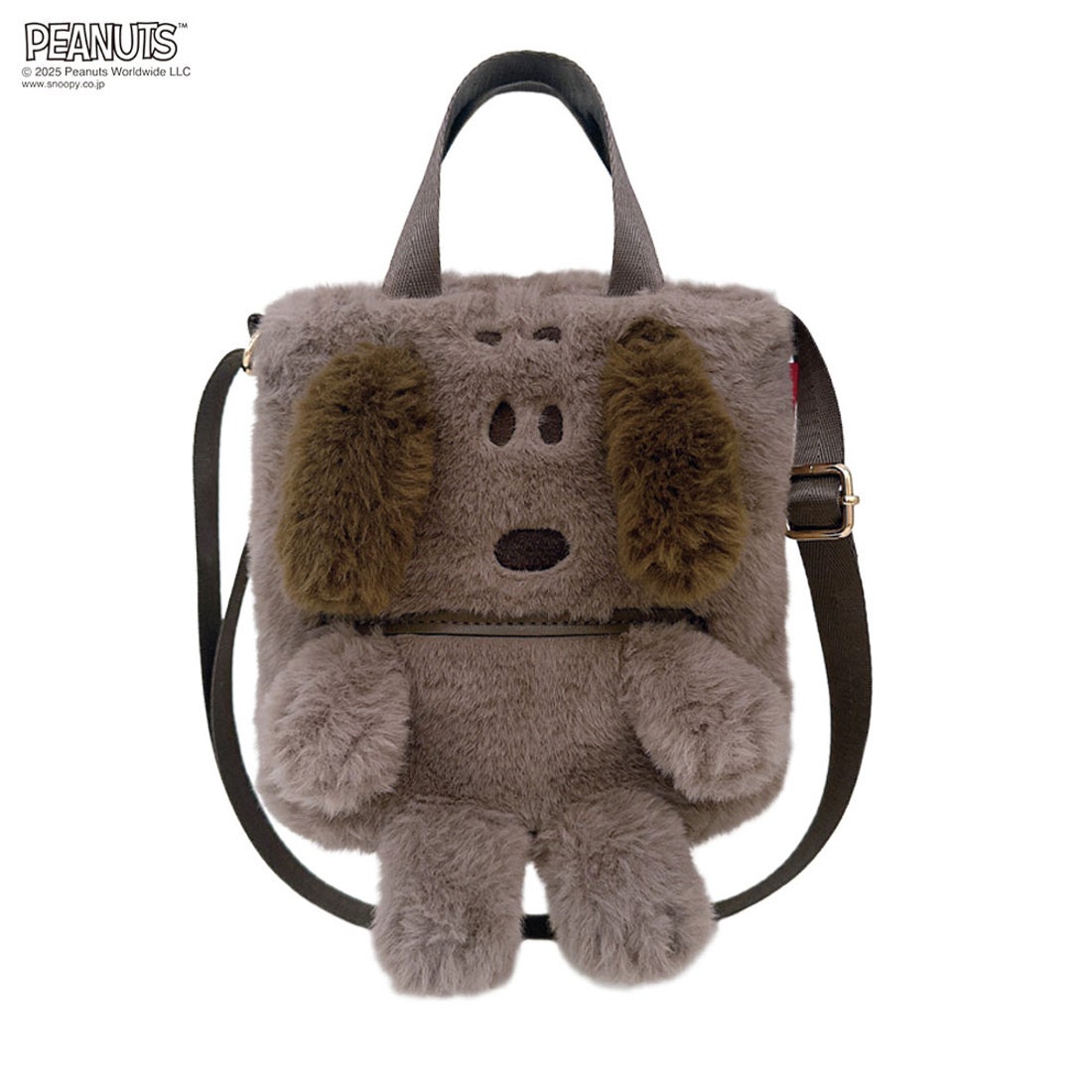 ルートート ROOTOTE レディース フェイクファー ショルダー付き ミニ トートバッグ IP.べビールー.クリプティッドピーナッツ-9W 8399 (03 モカ) 03 モカ