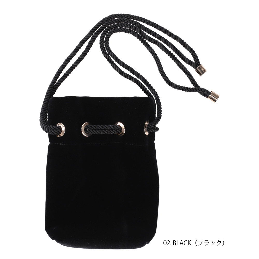ルートート ROOTOTE ミニショルダーバッグ ポシェット 斜め掛け ベビールー.ベロア チェーン-A 0671 (02 BLACK) 02 BLACK