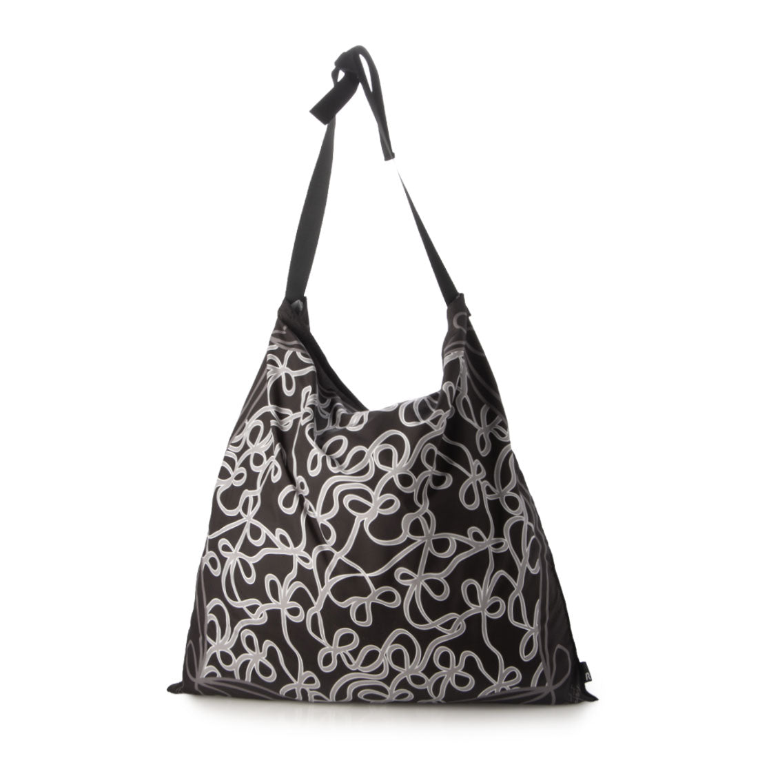 ルートート ROOTOTE トートバッグ レディース スカーフ エコバッグ 軽量 リボン LT.タブロー50.ガーリー-A 3655 (01 リボン ブラック) 01 リボン ブラック