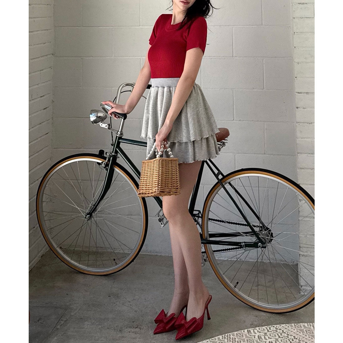 Royal Party Washable Compact Short Sleeve Knit Top