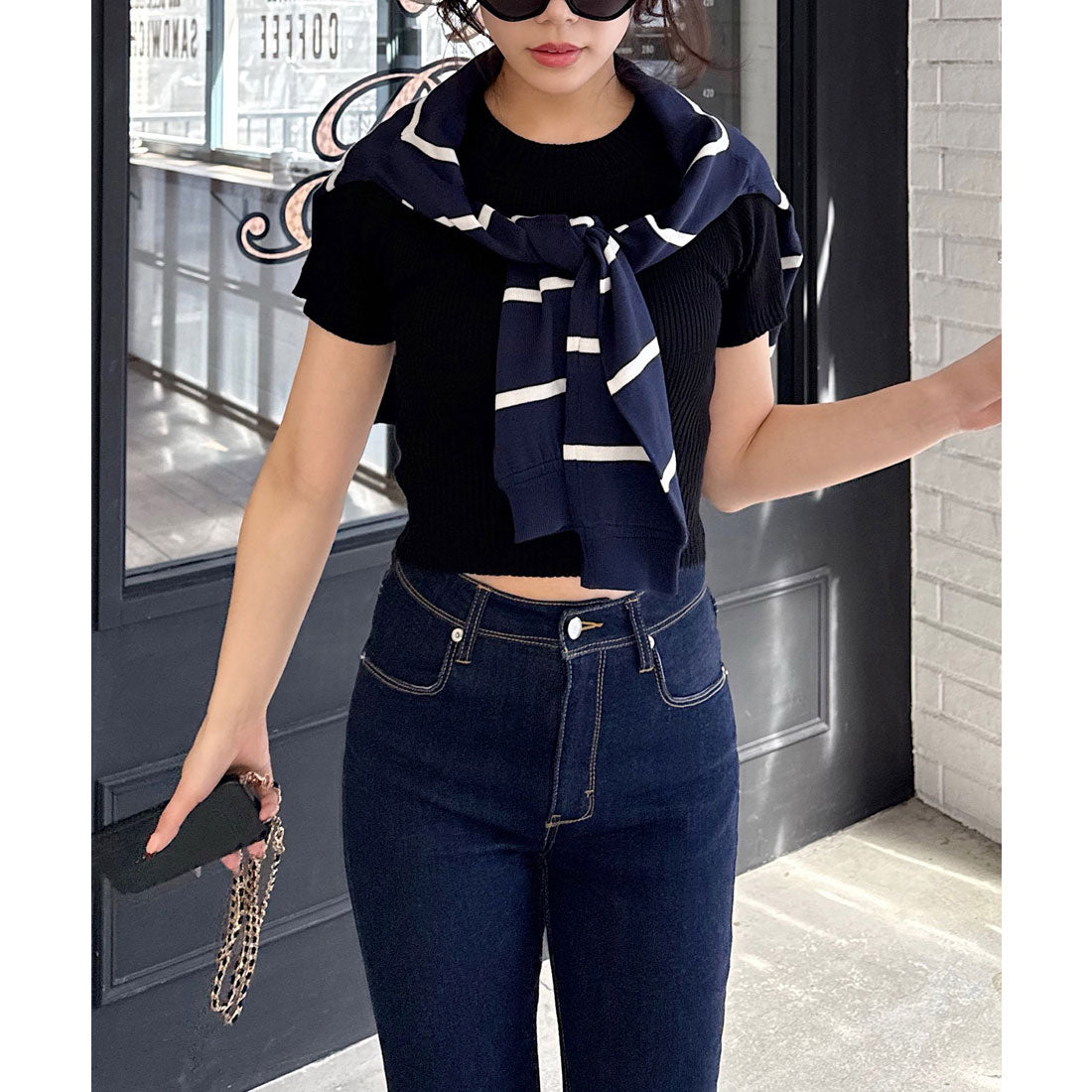 Royal Party Washable Compact Short Sleeve Knit Top