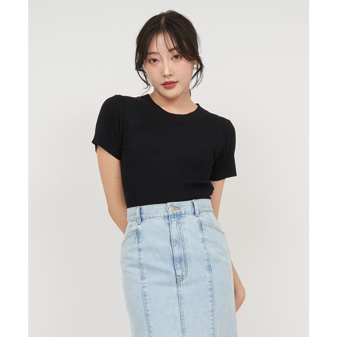 Royal Party Washable Compact Short Sleeve Knit Top