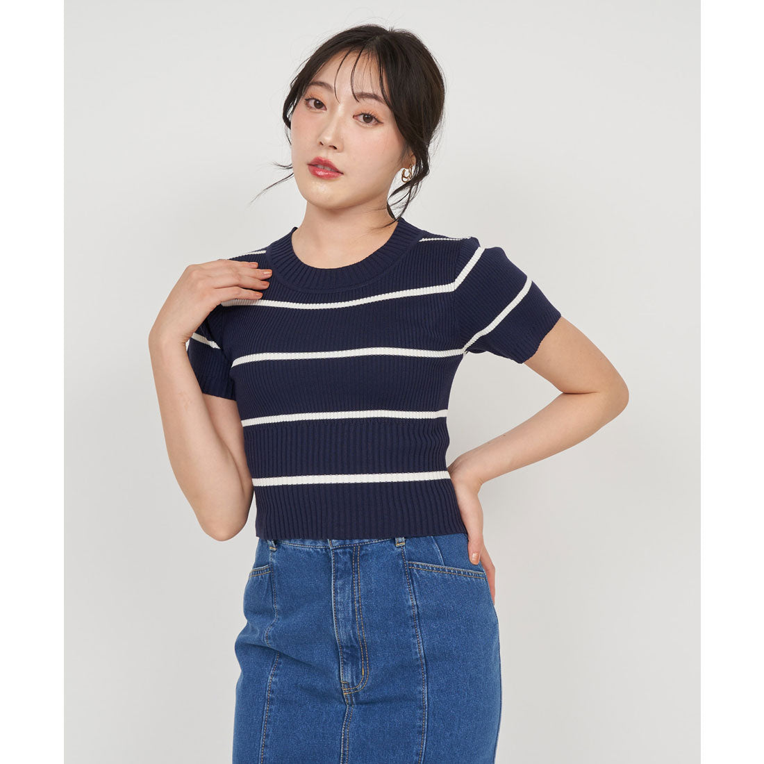 Royal Party Washable Compact Short Sleeve Knit Top
