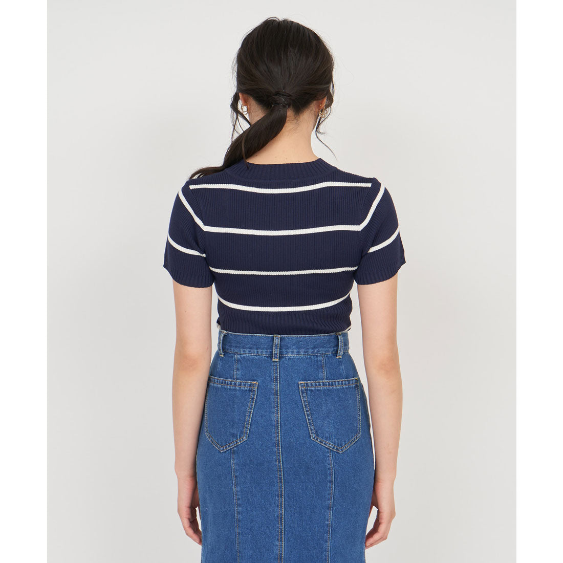 Royal Party Washable Compact Short Sleeve Knit Top