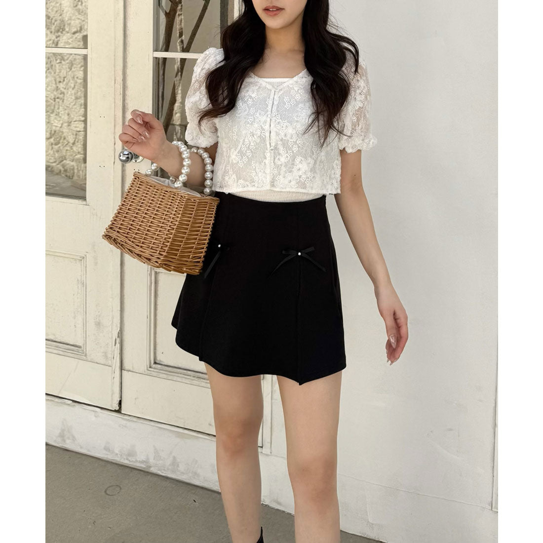 ロイヤルパーティー ROYAL PARTY 3Dレースブラウスアンサンブル (オフホワイト) オフホワイト