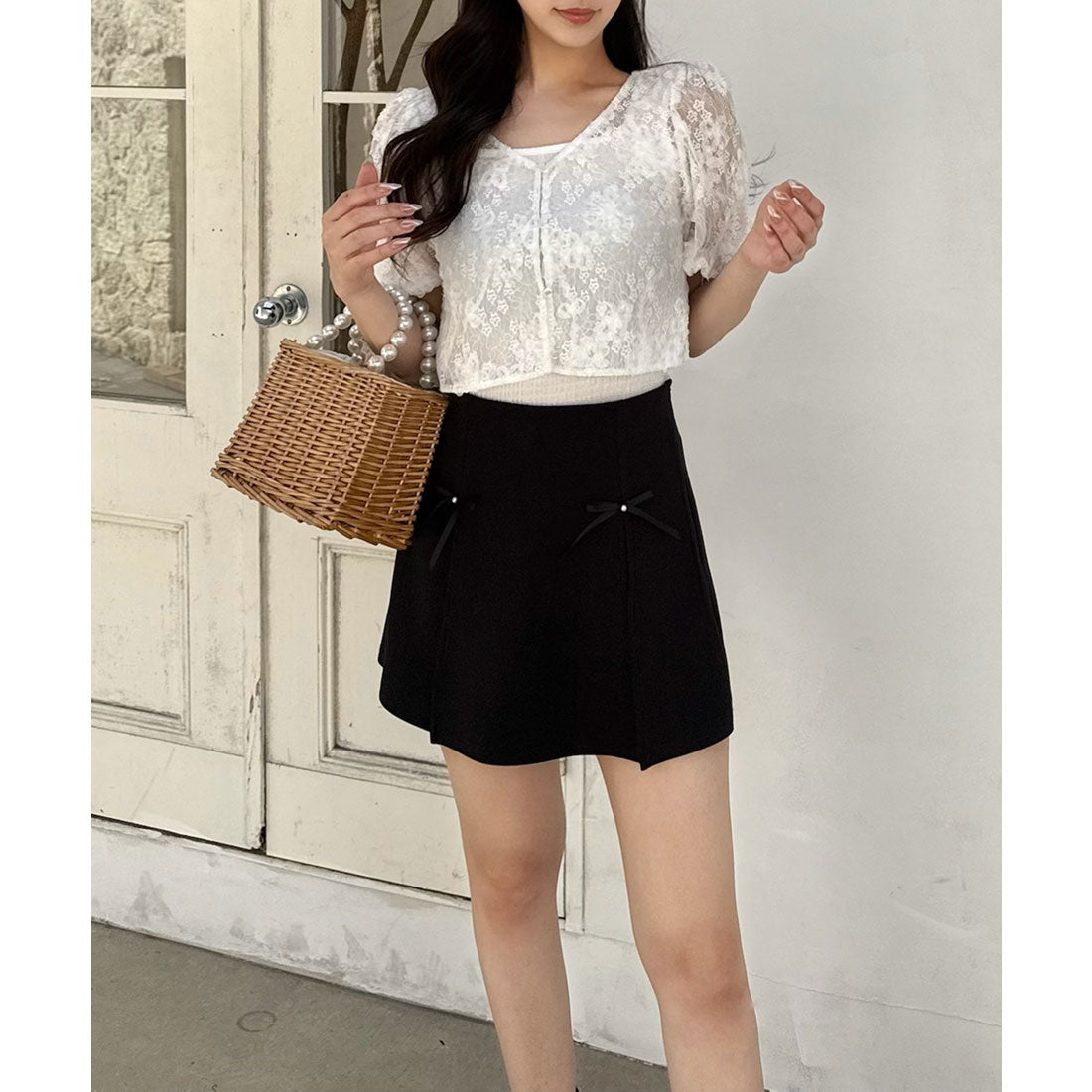 ロイヤルパーティー ROYAL PARTY 3Dレースブラウスアンサンブル (オフホワイト) オフホワイト