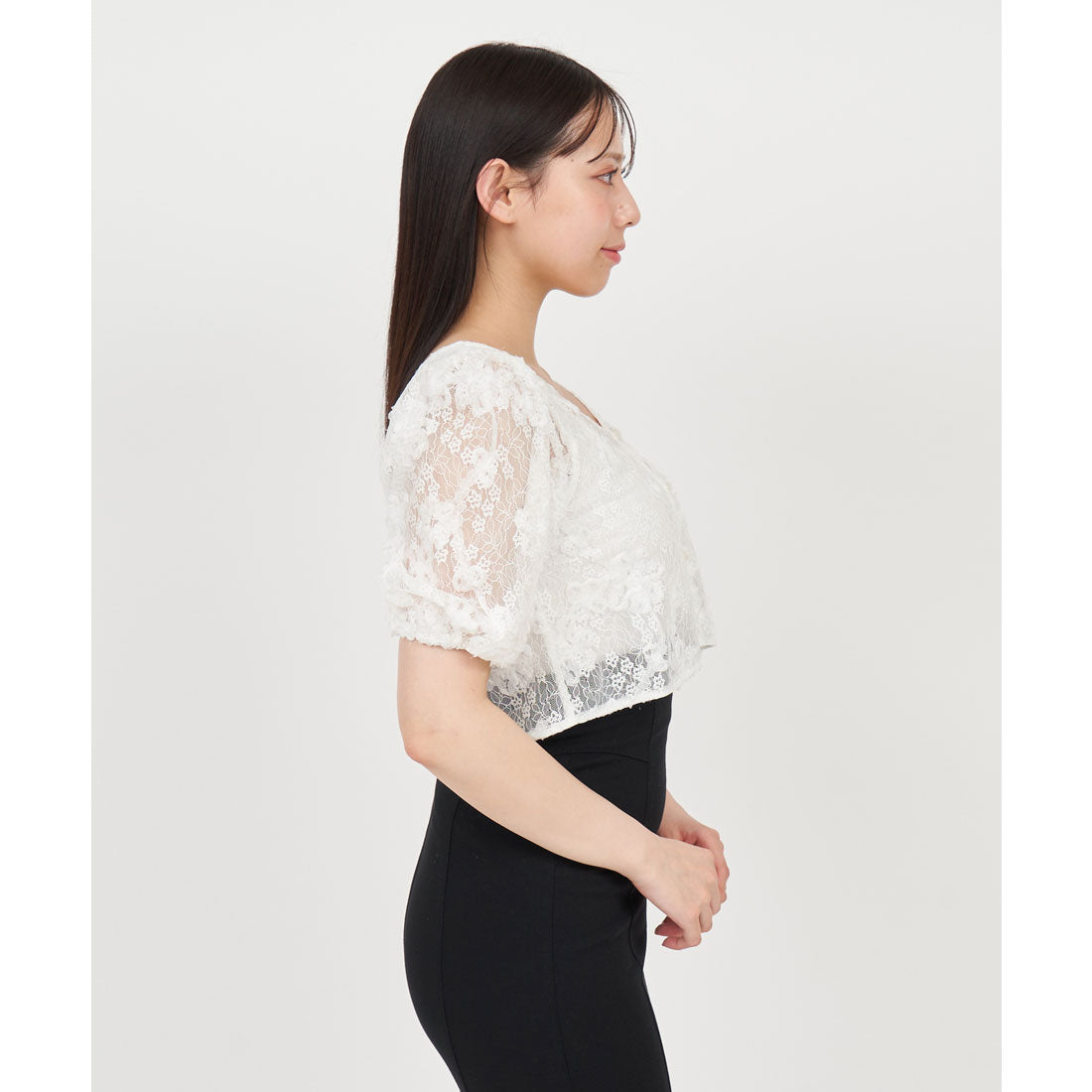 ロイヤルパーティー ROYAL PARTY 3Dレースブラウスアンサンブル (オフホワイト) オフホワイト