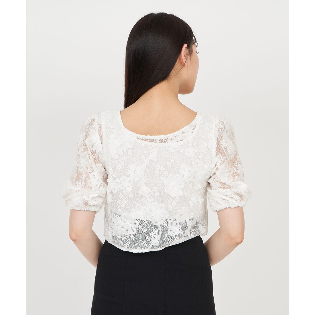 ロイヤルパーティー ROYAL PARTY 3Dレースブラウスアンサンブル (オフホワイト) オフホワイト