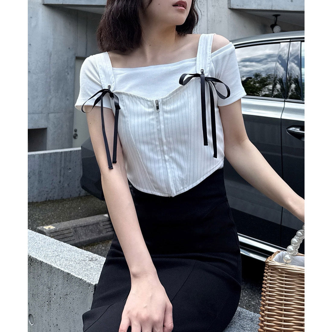 Royal Party Stripe Bustier Ensemble