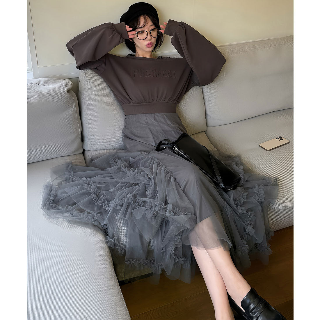 ロイヤルパーティー ROYAL PARTY エンボスロゴスウェット (グレー) グレー