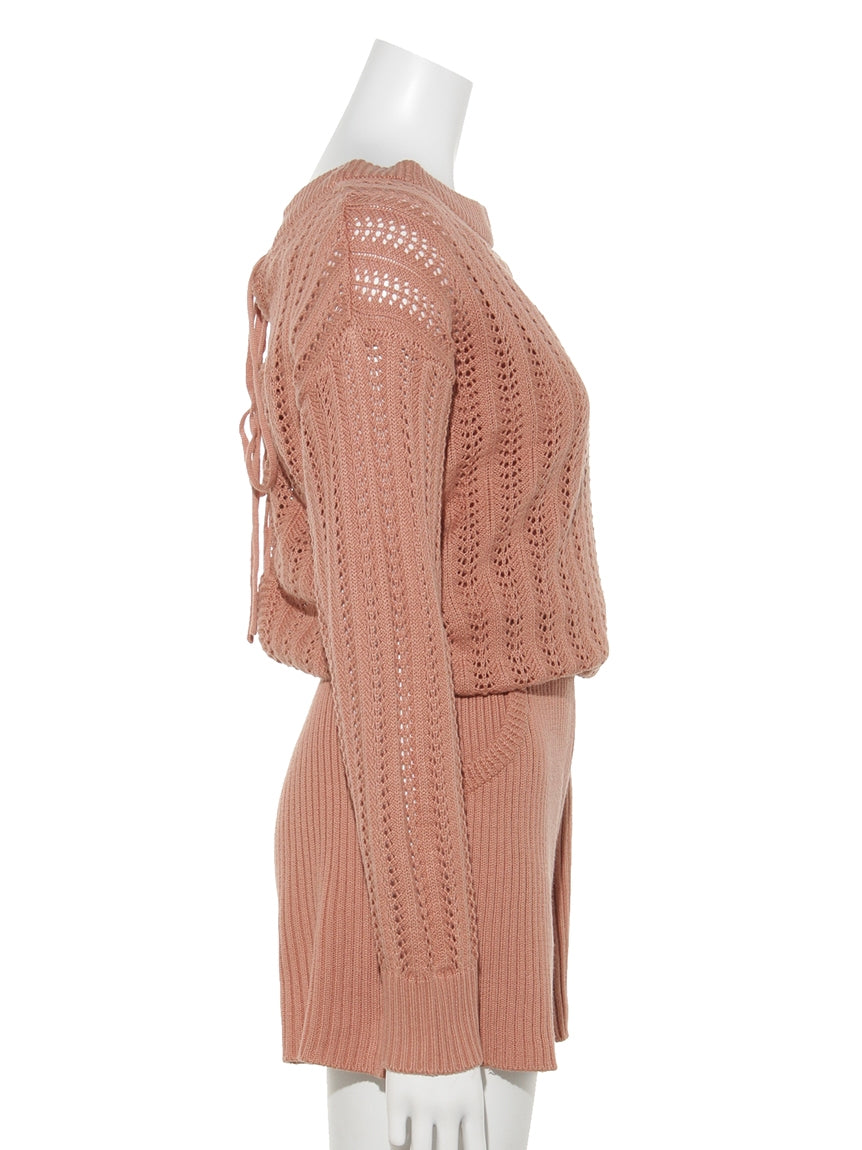 ロイヤルパーティー ROYAL PARTY 透かし編みロンパース (オレンジ) オレンジ