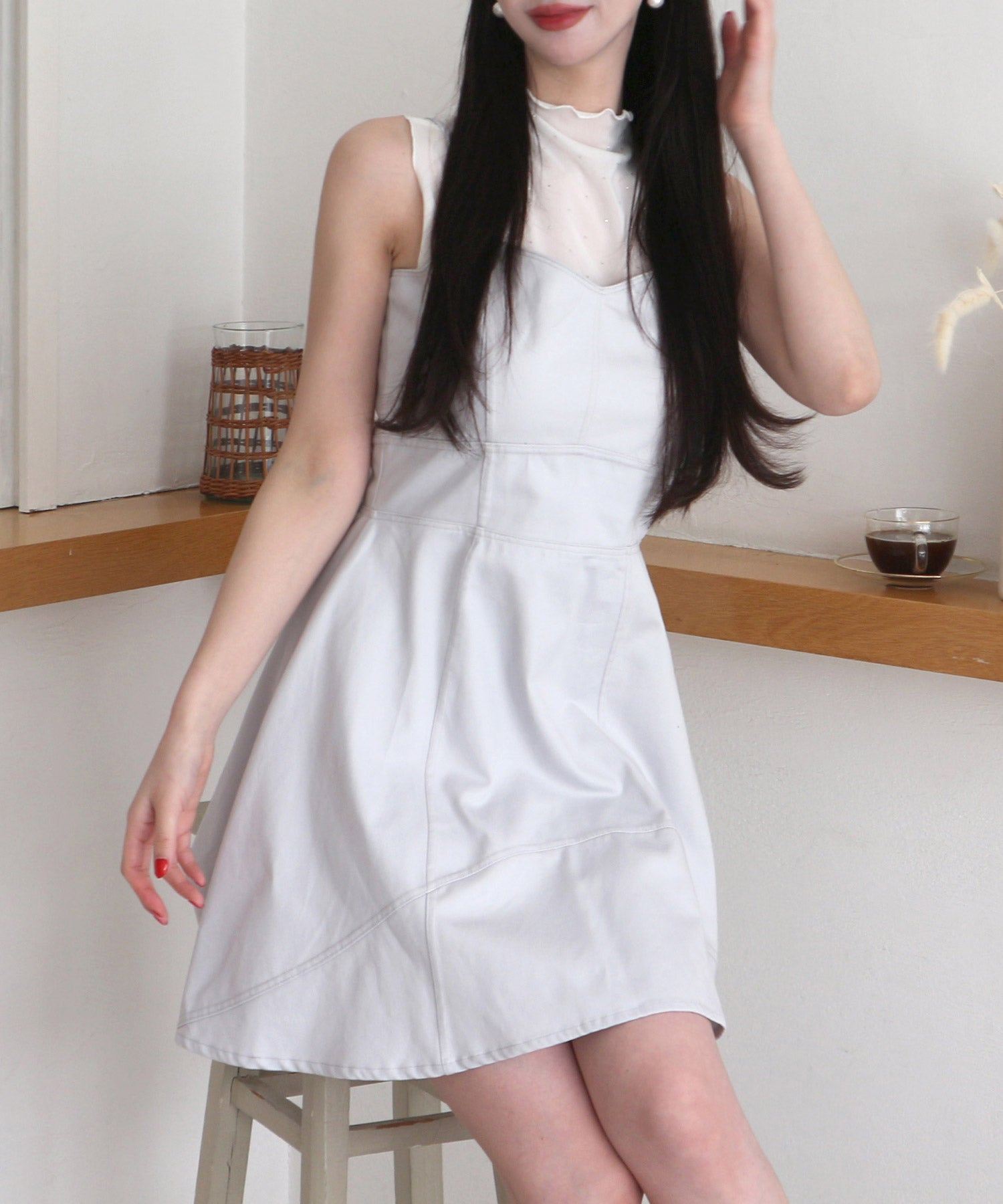 Royal Party Camisole Flare Mini Dress