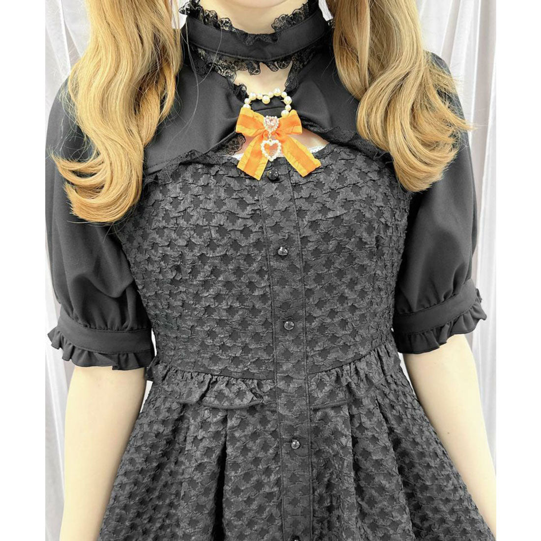 ロジータ ROJITA 推しカラーリボン付ハートパールブローチ