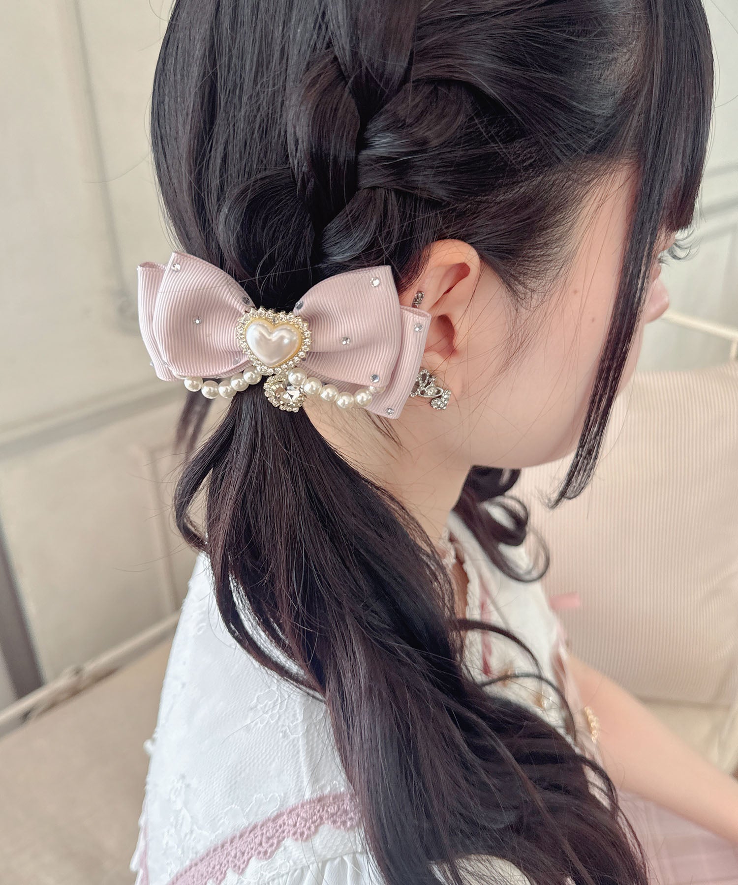 ロジータ ROJITA パール付きビジュリボンクリップSET