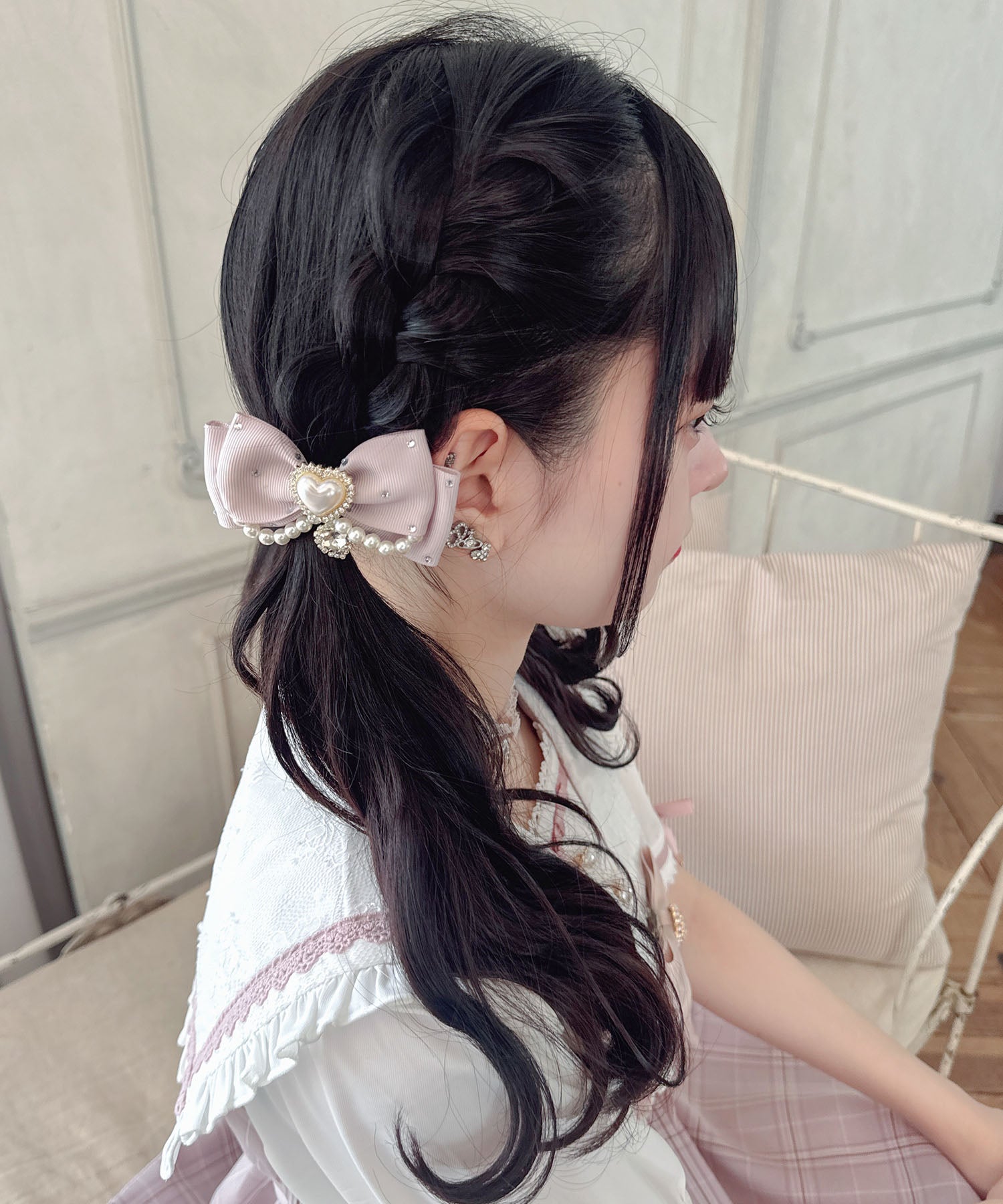 ロジータ ROJITA パール付きビジュリボンクリップSET