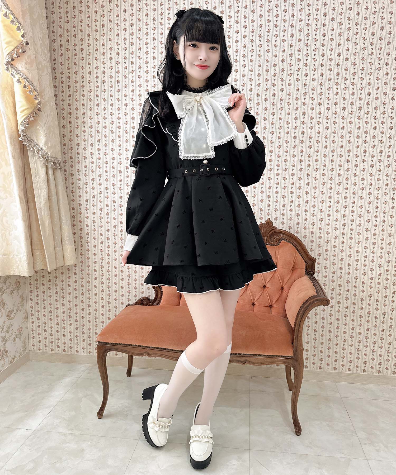 ロジータ ROJITA リボン柄セットアップ (ブラック) ブラック