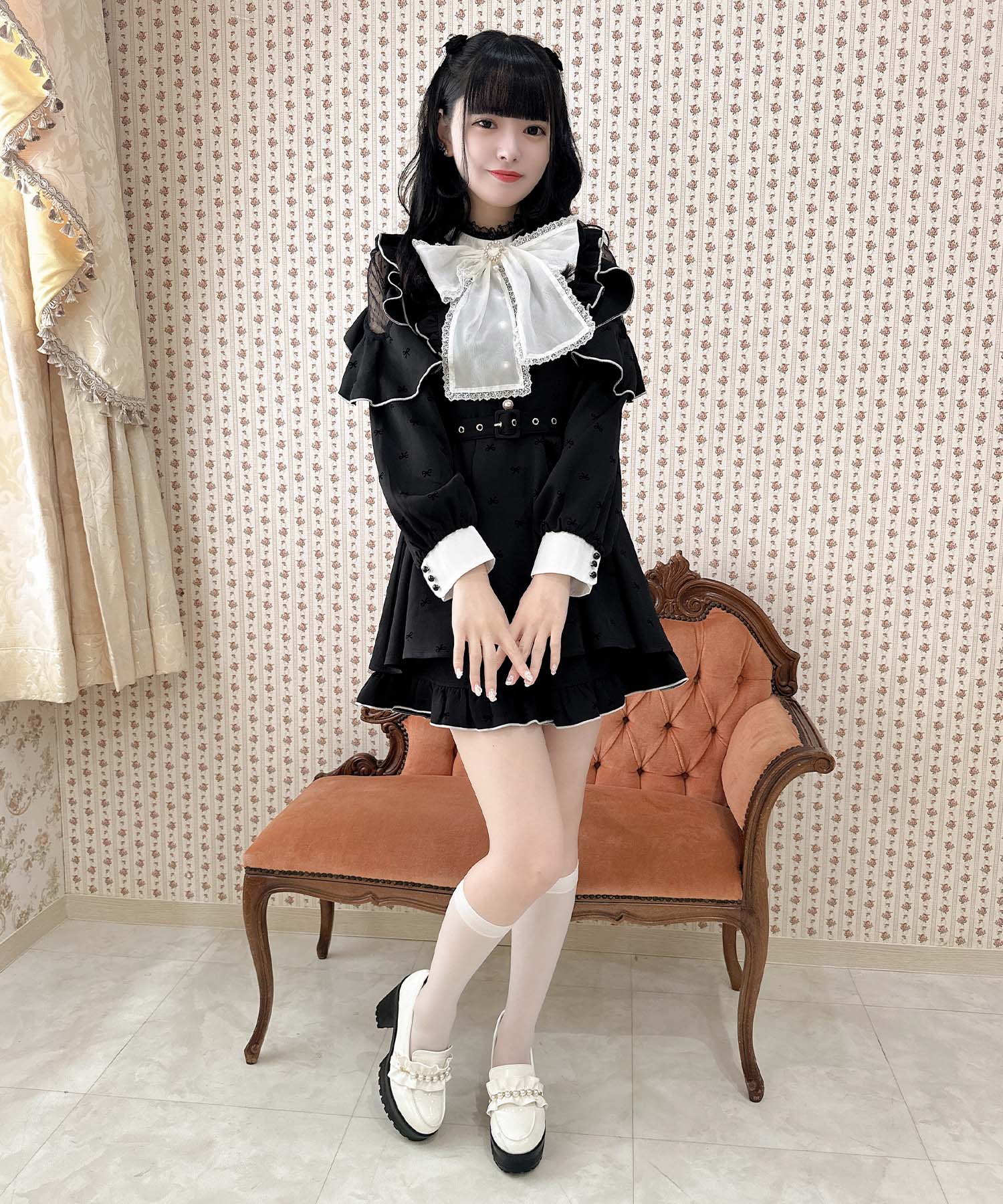 ロジータ ROJITA リボン柄セットアップ (ブラック) ブラック