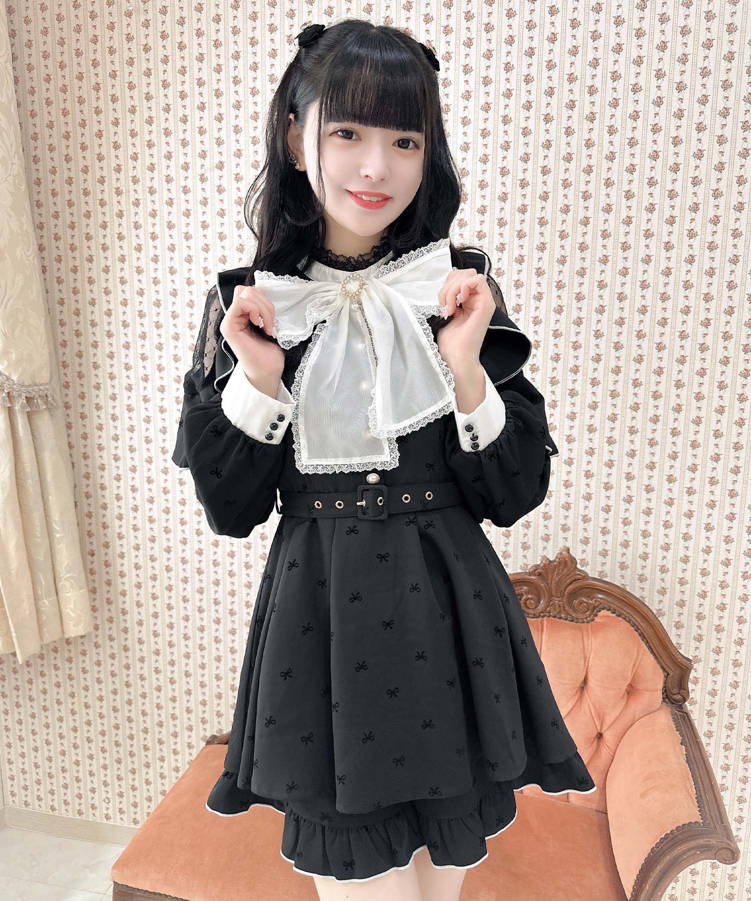 ロジータ ROJITA リボン柄セットアップ (ブラック) ブラック