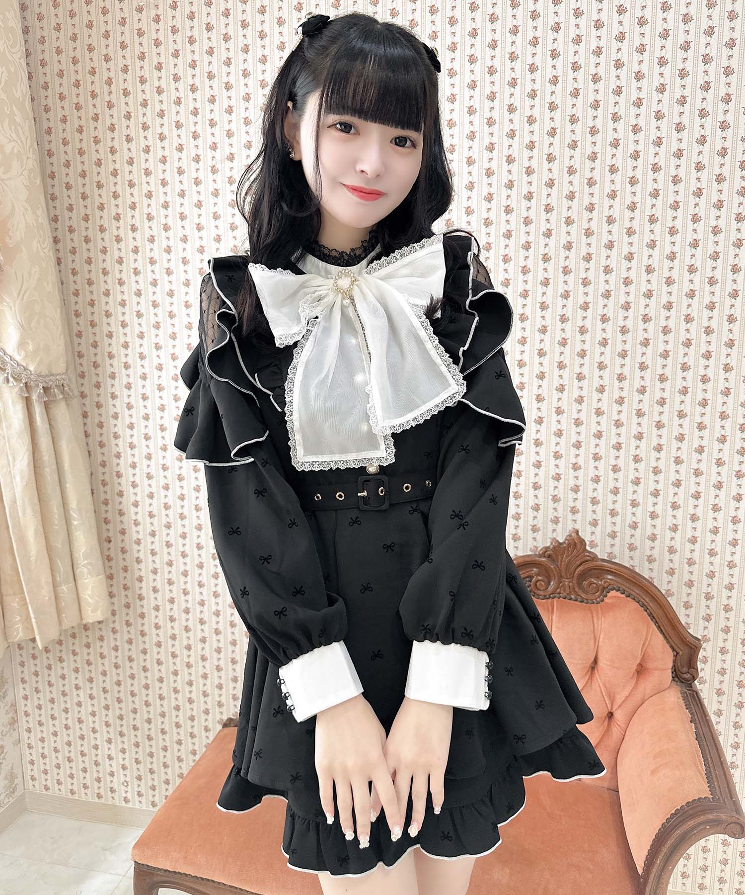 ロジータ ROJITA リボン柄セットアップ (ブラック) ブラック