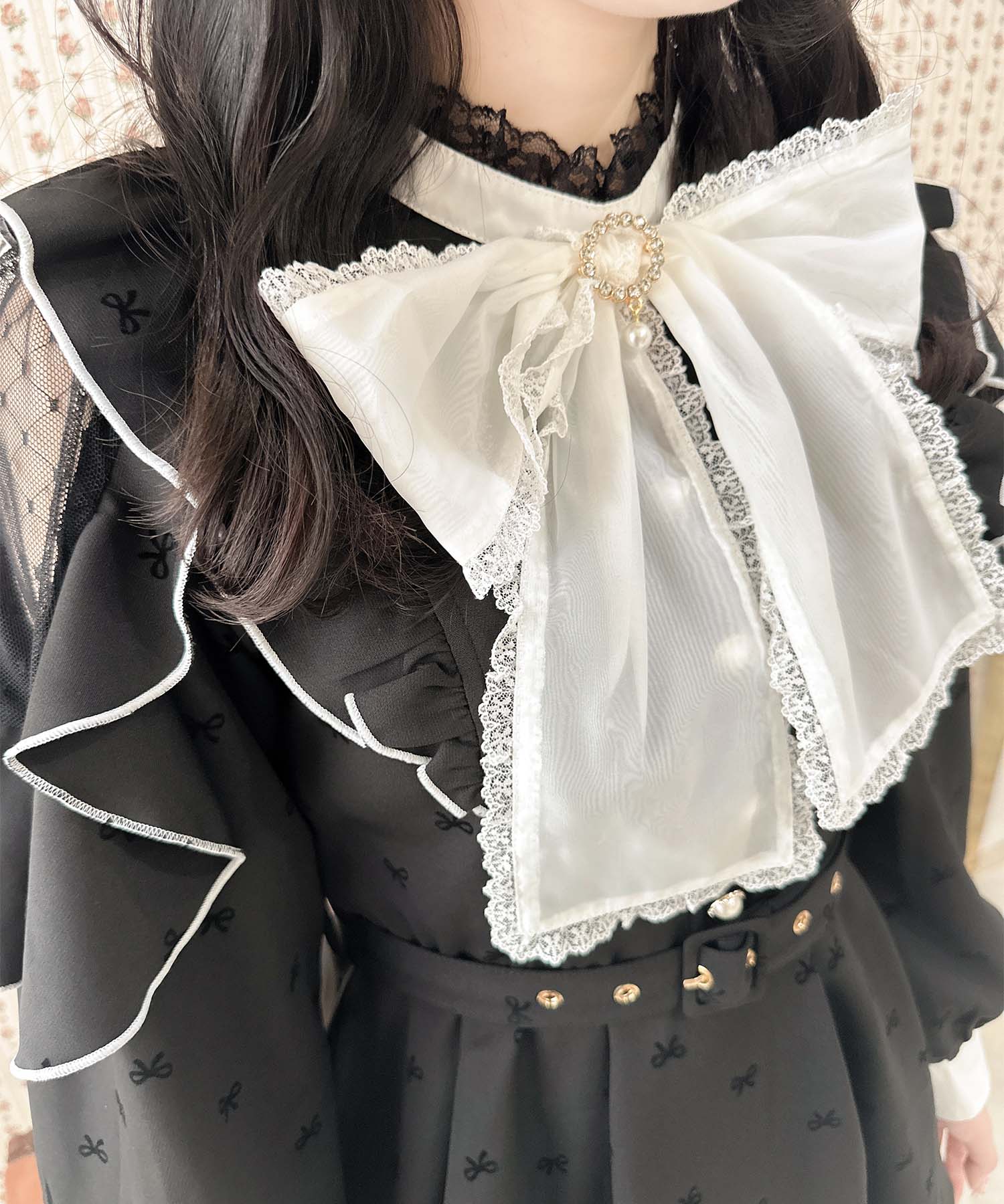 ロジータ ROJITA リボン柄セットアップ (ブラック) ブラック