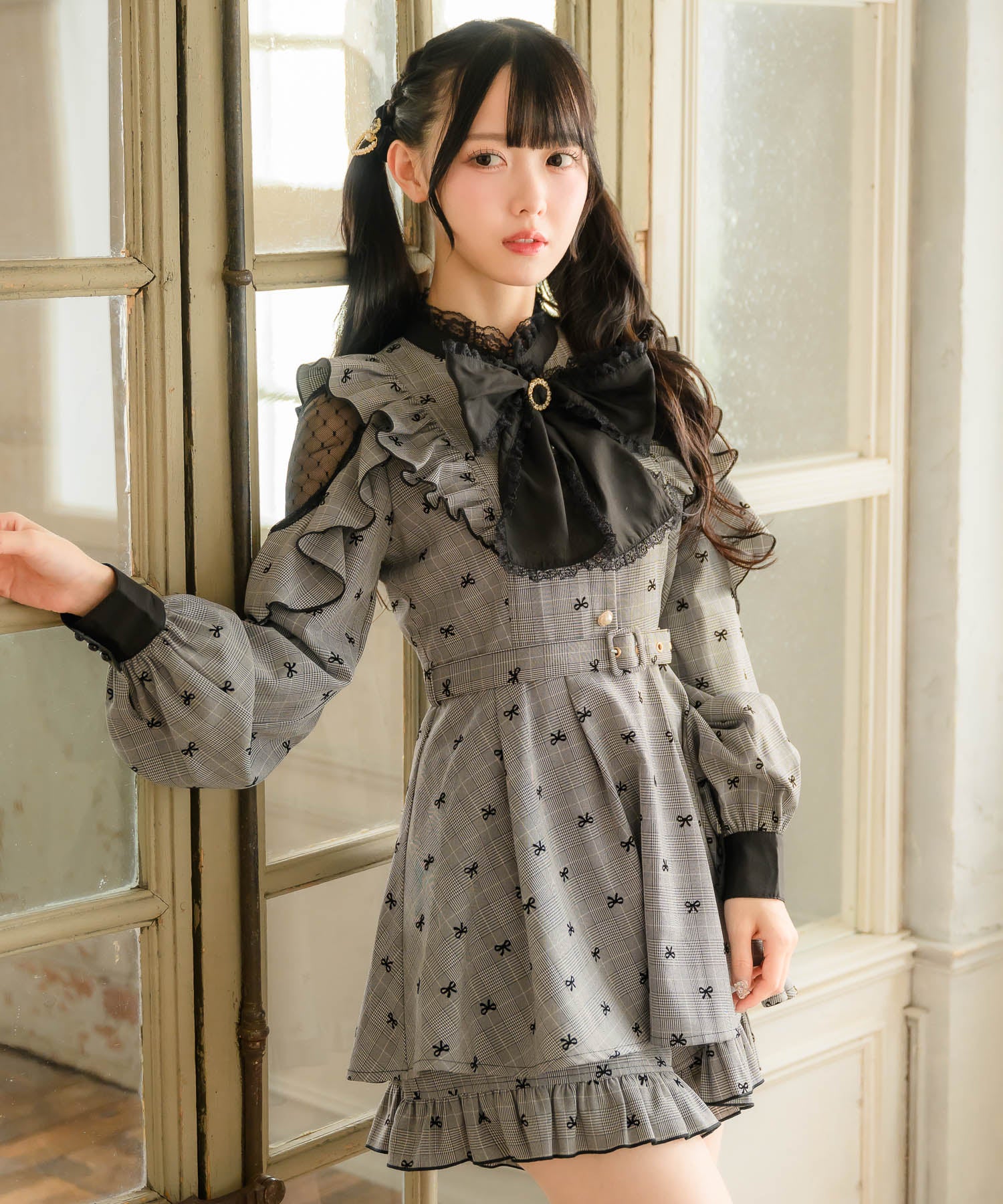 ロジータ ROJITA リボン柄セットアップ (チェック) チェック