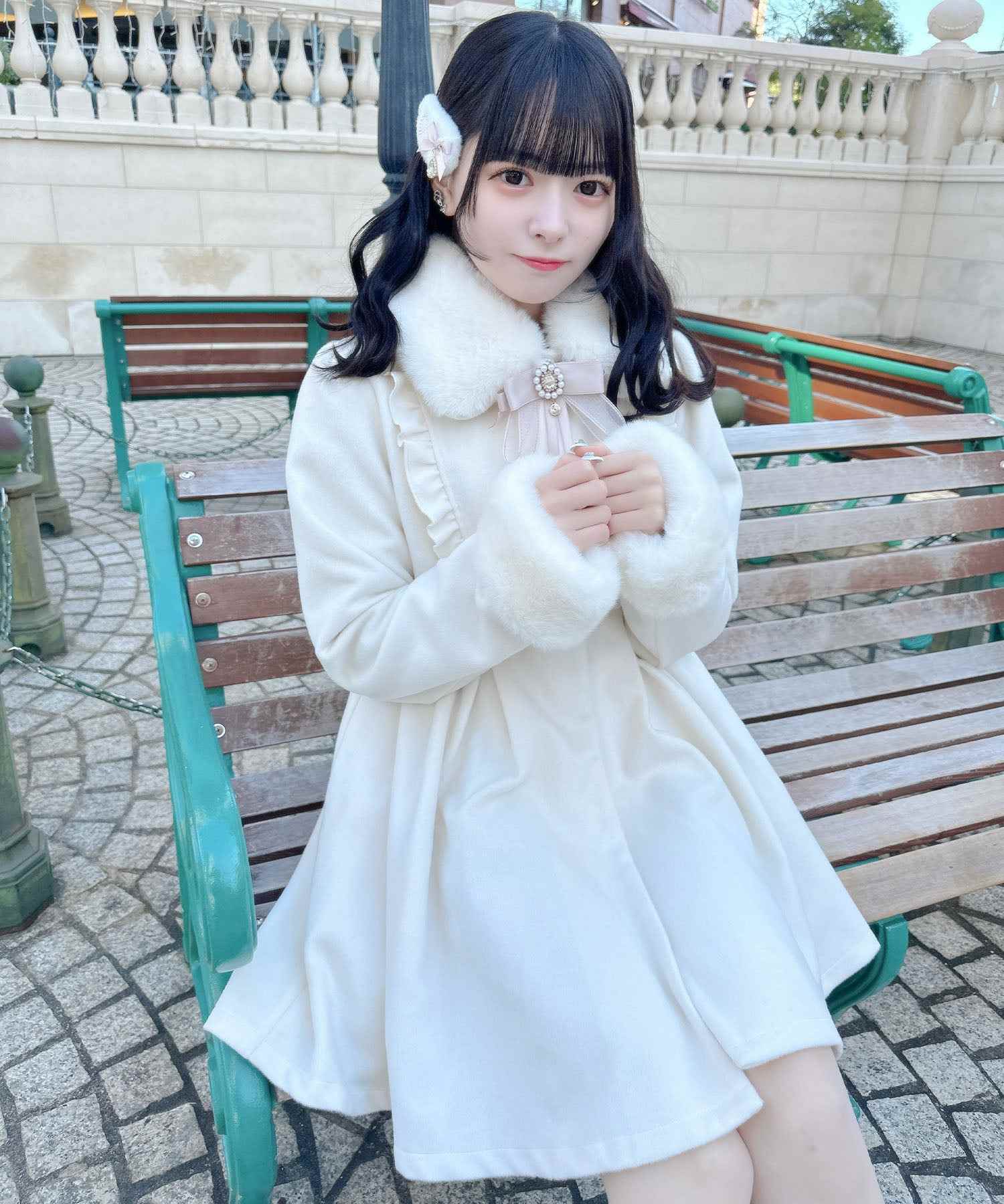 ROJITA ROJITA Dolly Coat with Brooch