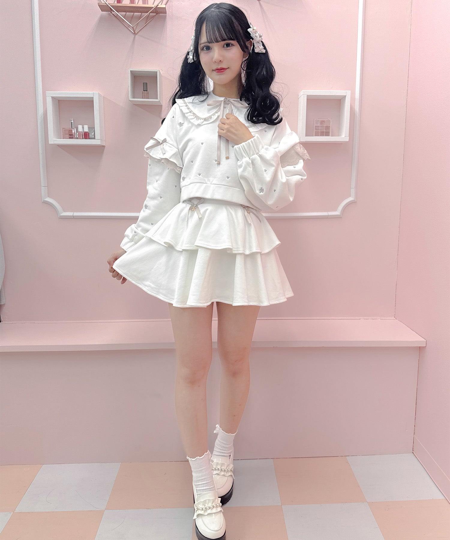 ROJITA ROJITA Fleece Tiered Lace-Up Skirt