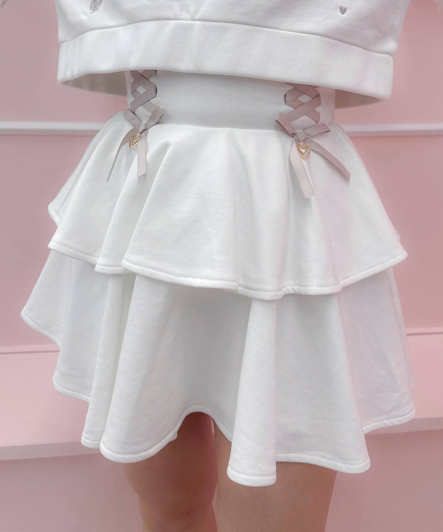 ROJITA ROJITA Fleece Tiered Lace-Up Skirt