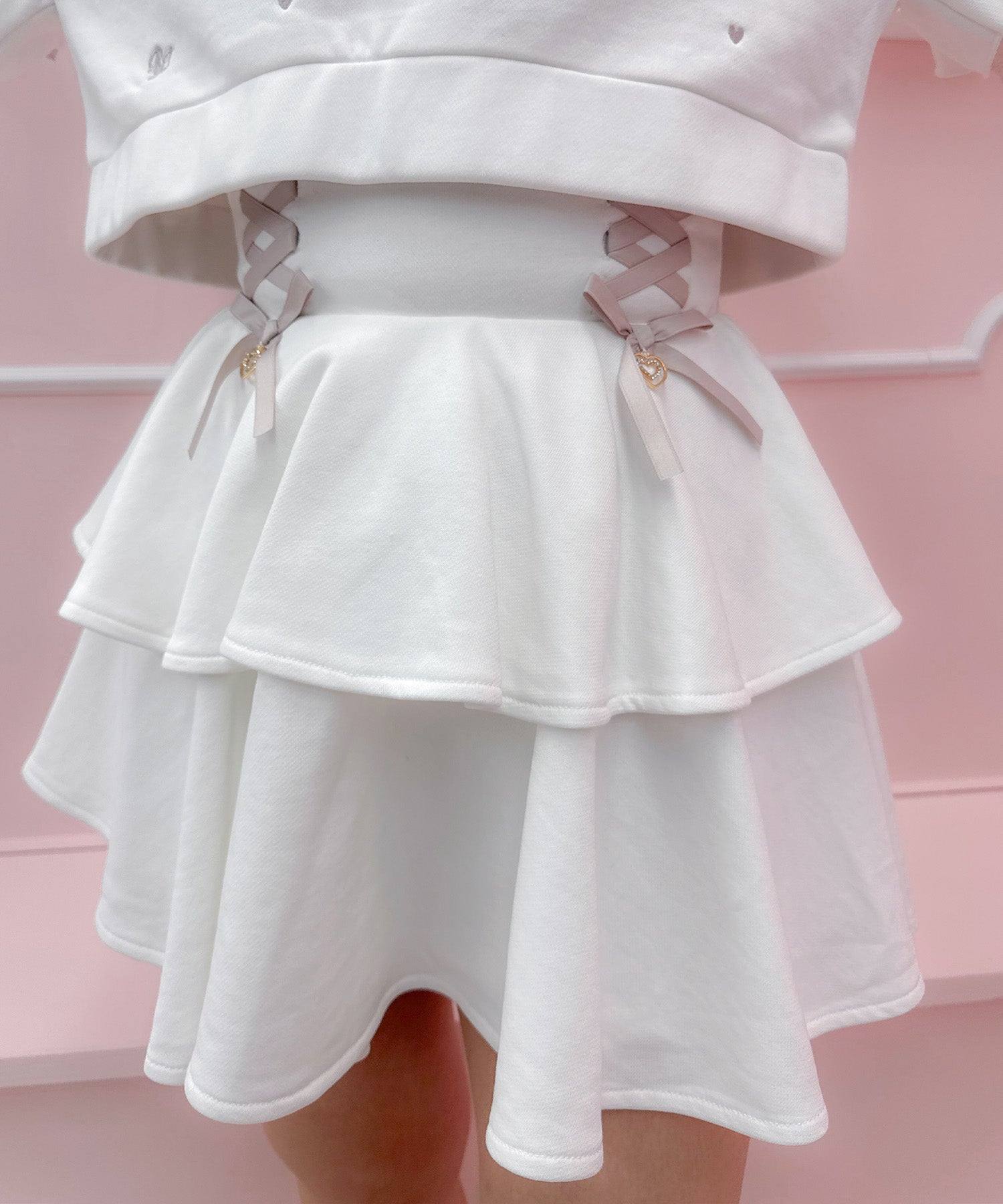 ROJITA ROJITA Fleece Tiered Lace-Up Skirt