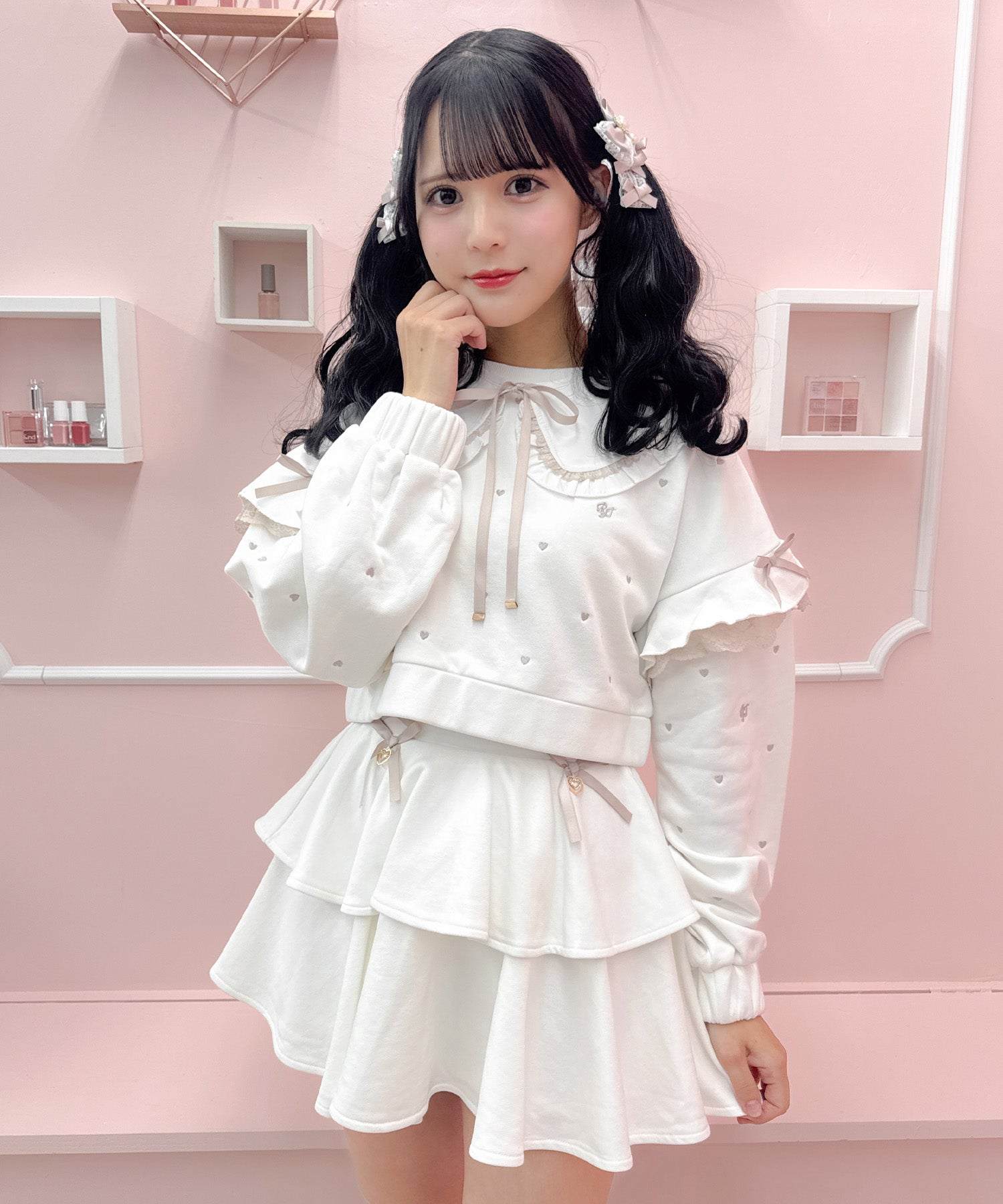 ROJITA ROJITA Fleece Tiered Lace-Up Skirt