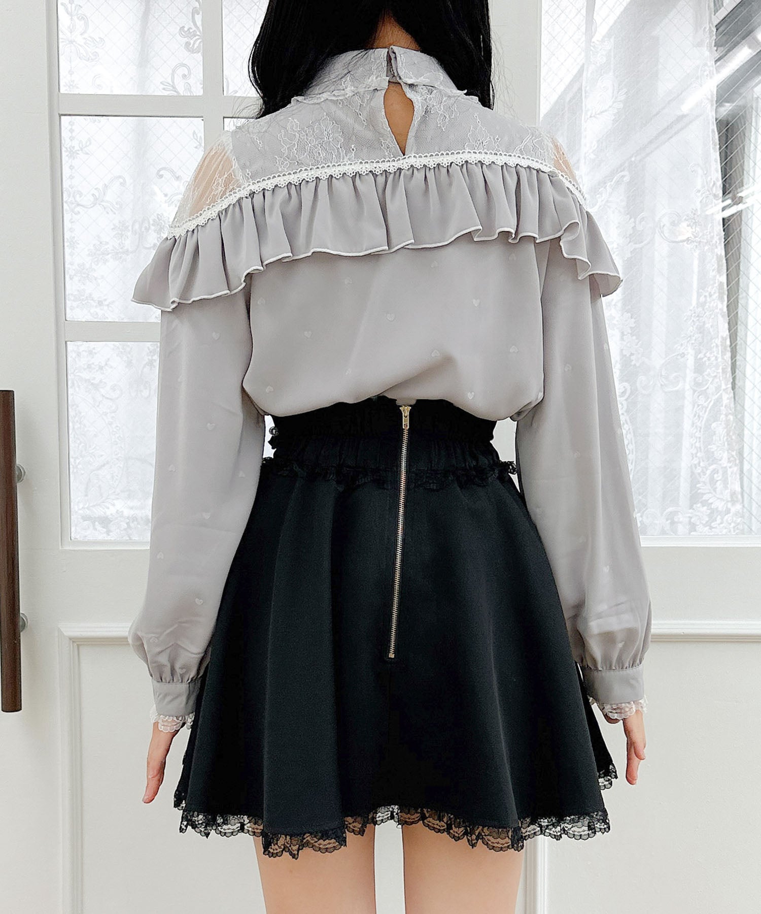 ROJITA ROJITA Floral Pattern Pearl Design Skirt