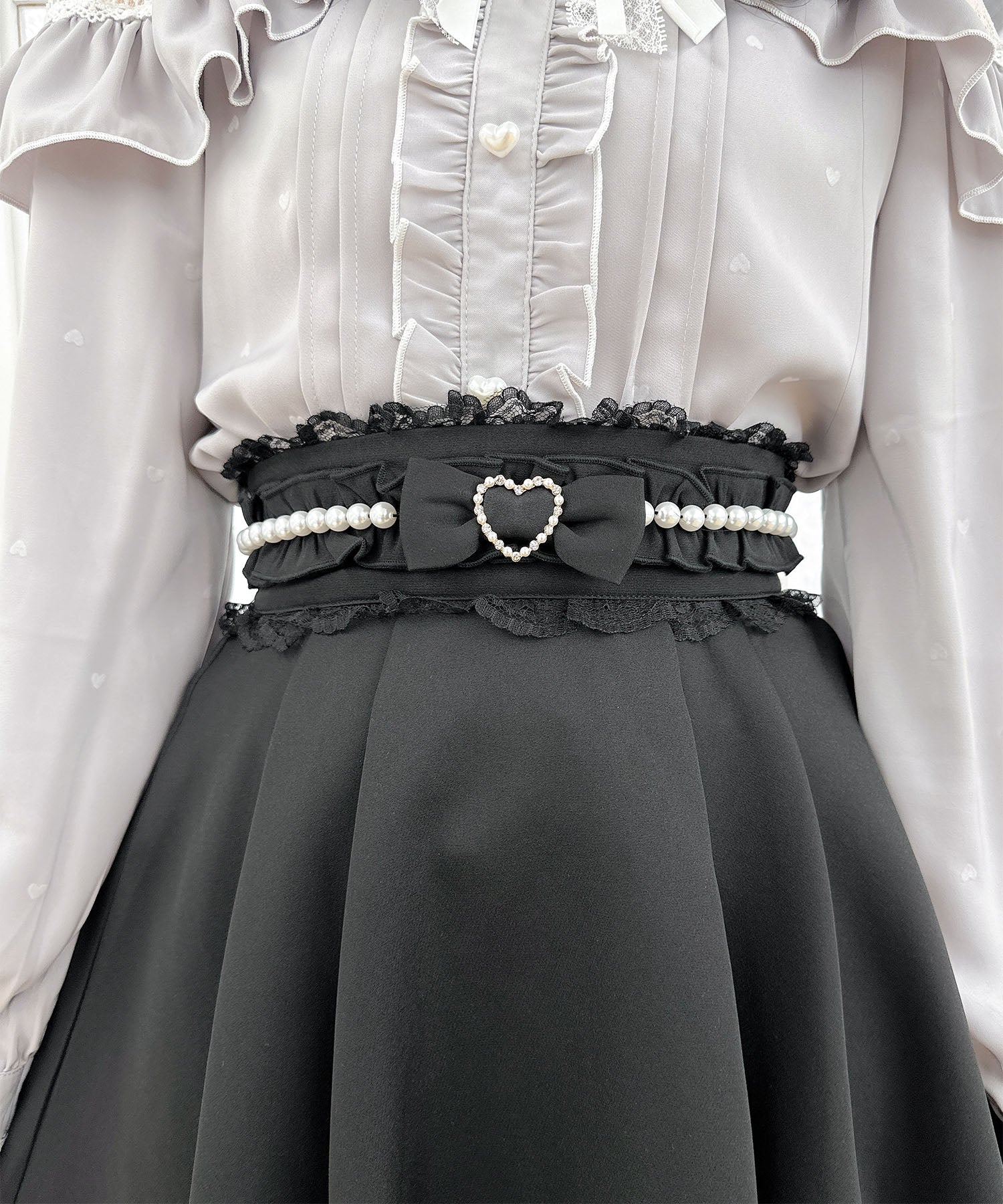 ROJITA ROJITA Floral Pattern Pearl Design Skirt