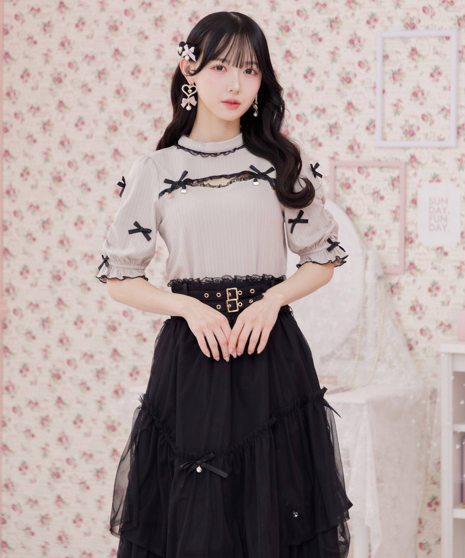 ロジータ ROJITA デコルテ開きリボンテレコトップス (ベージュ) ベージュ