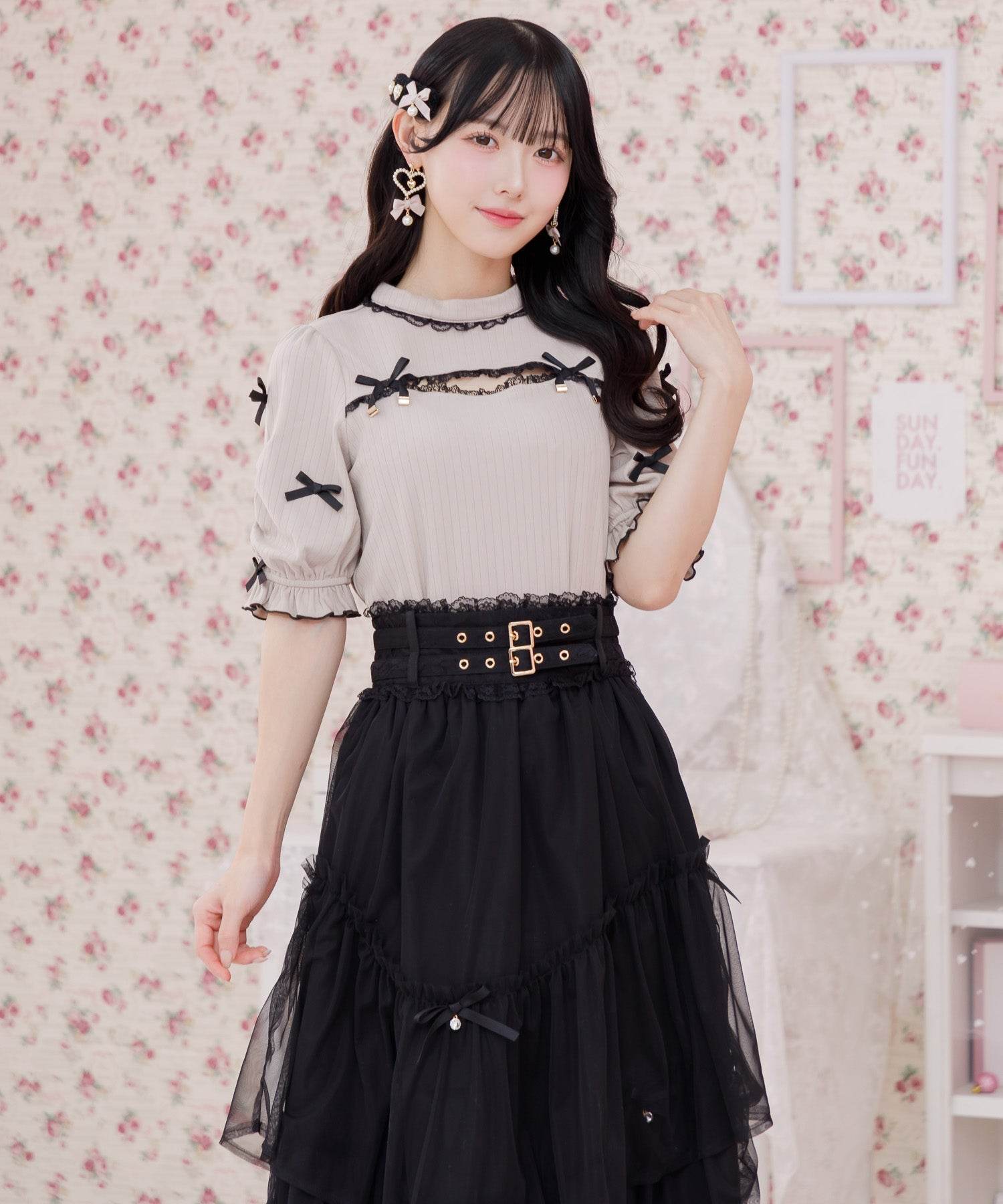 ロジータ ROJITA デコルテ開きリボンテレコトップス (ベージュ) ベージュ